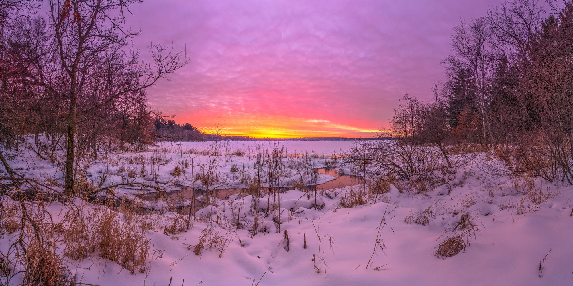 Winter sunset photo