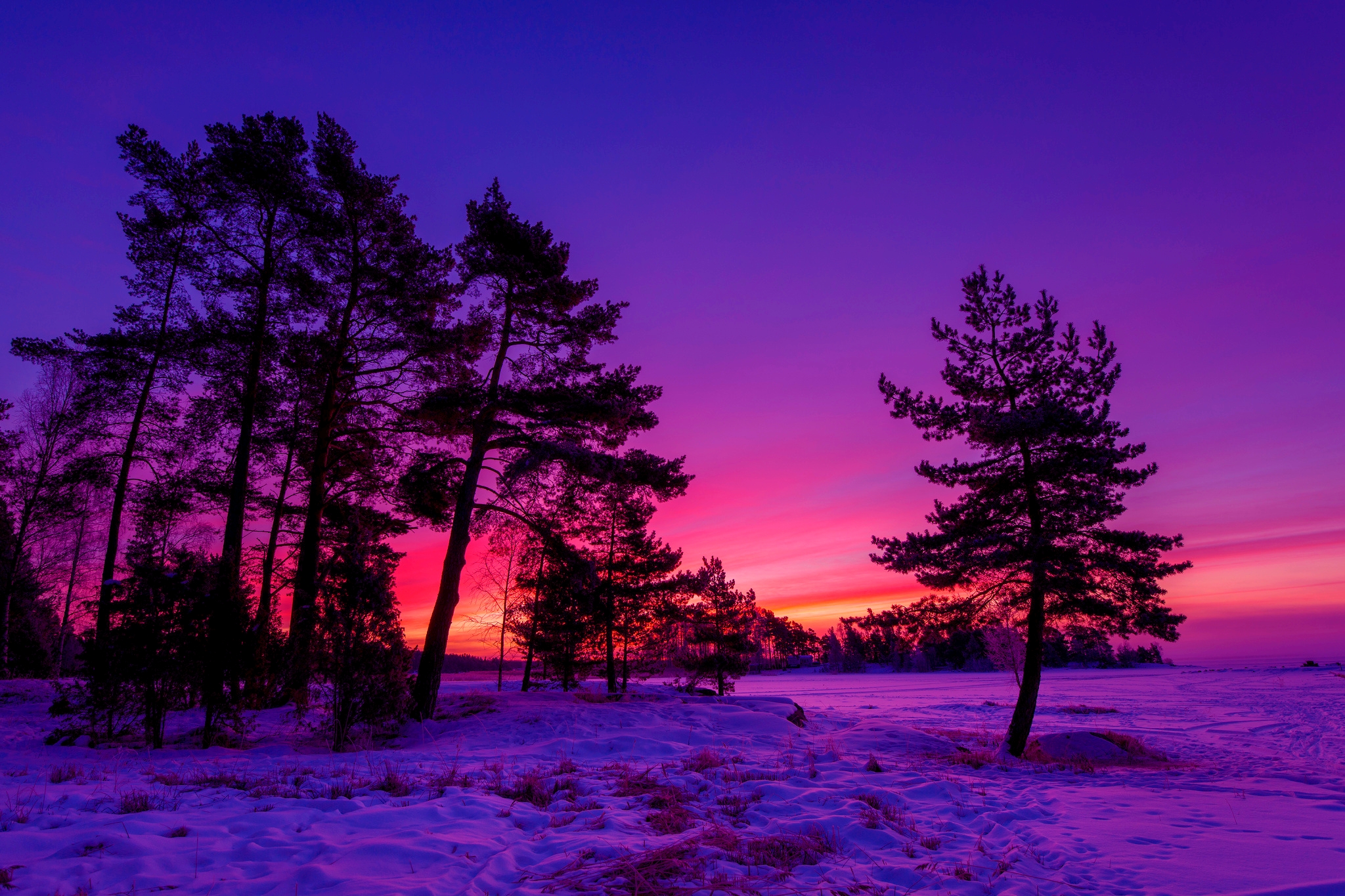 HD Awesome Winter Sunset Desktop Wallpapers - HD Wallpapers ...