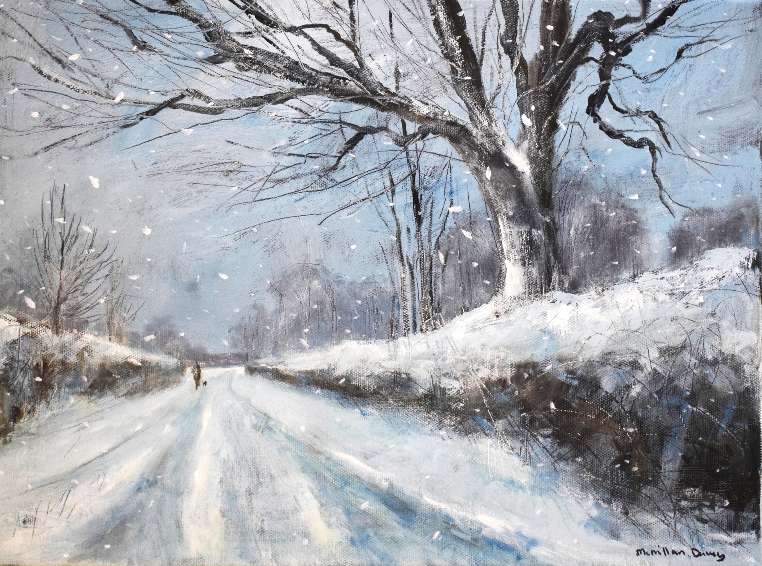 Caroline McMillan Davey Paintings | Snowy Winter Walk | White Space Art