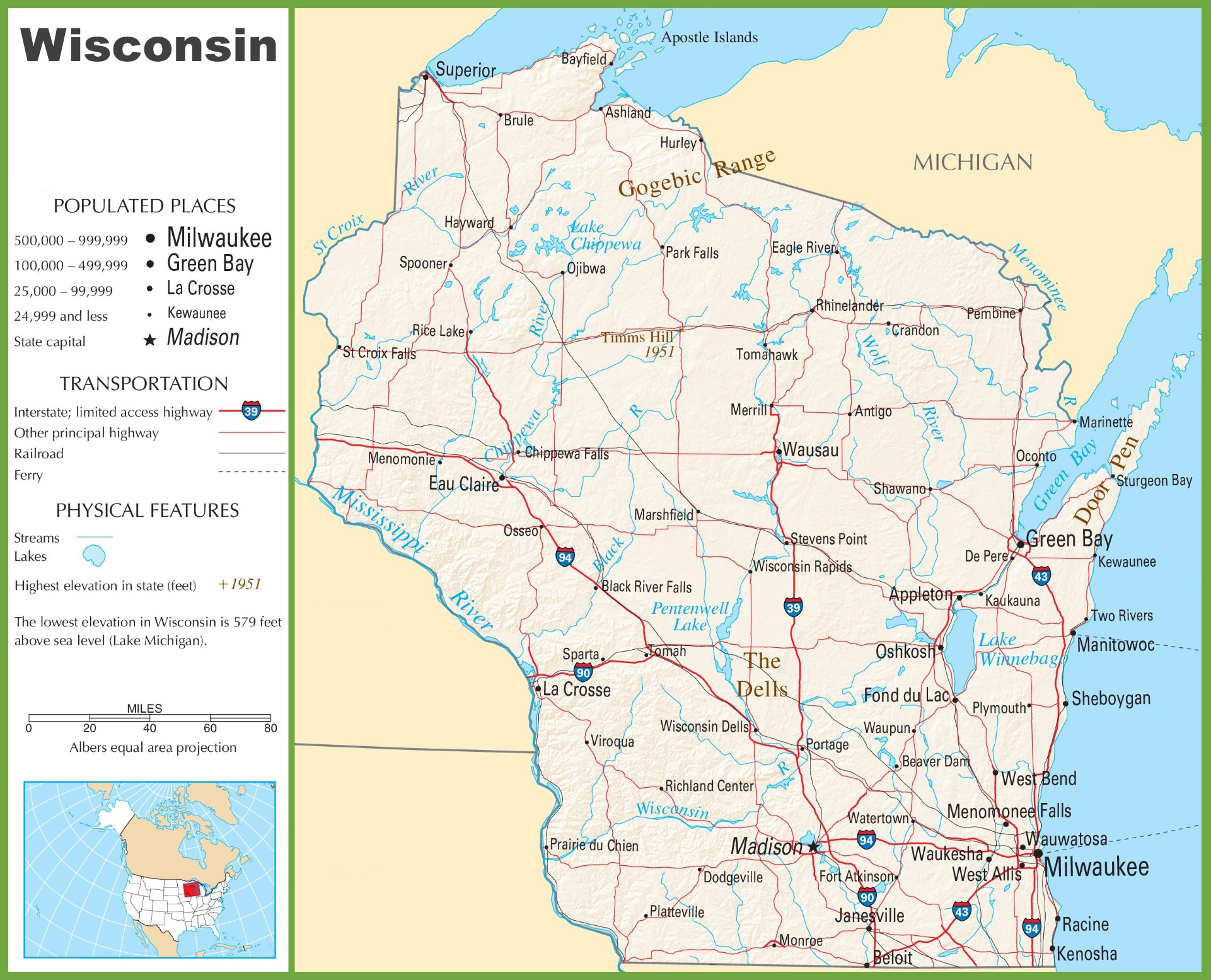 Wisconsin State Maps | USA | Maps of Wisconsin (WI) ﻿