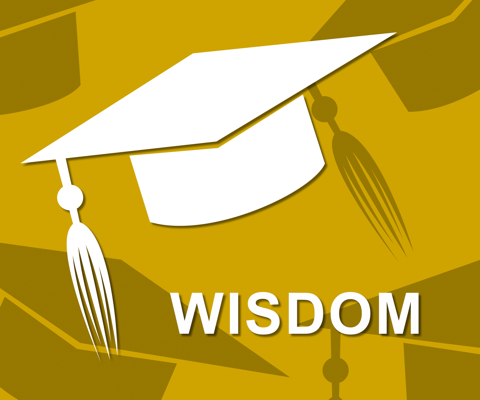 Wisdom mortarboard shows degree intellect and diploma photo