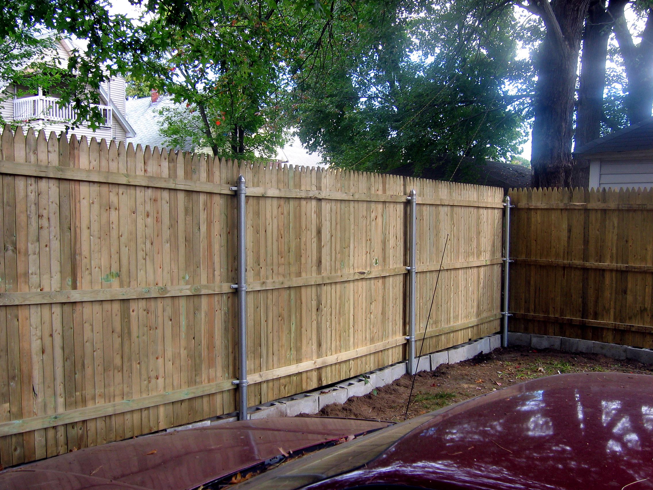 Modern Style Steel Fence Posts With The Fence Line: Building A Wood ...