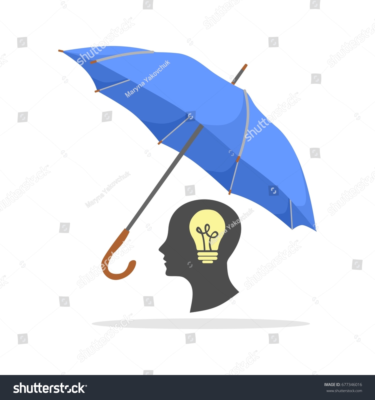 Illustration Umbrella Idea Stock Illustration 677346016 - Shutterstock