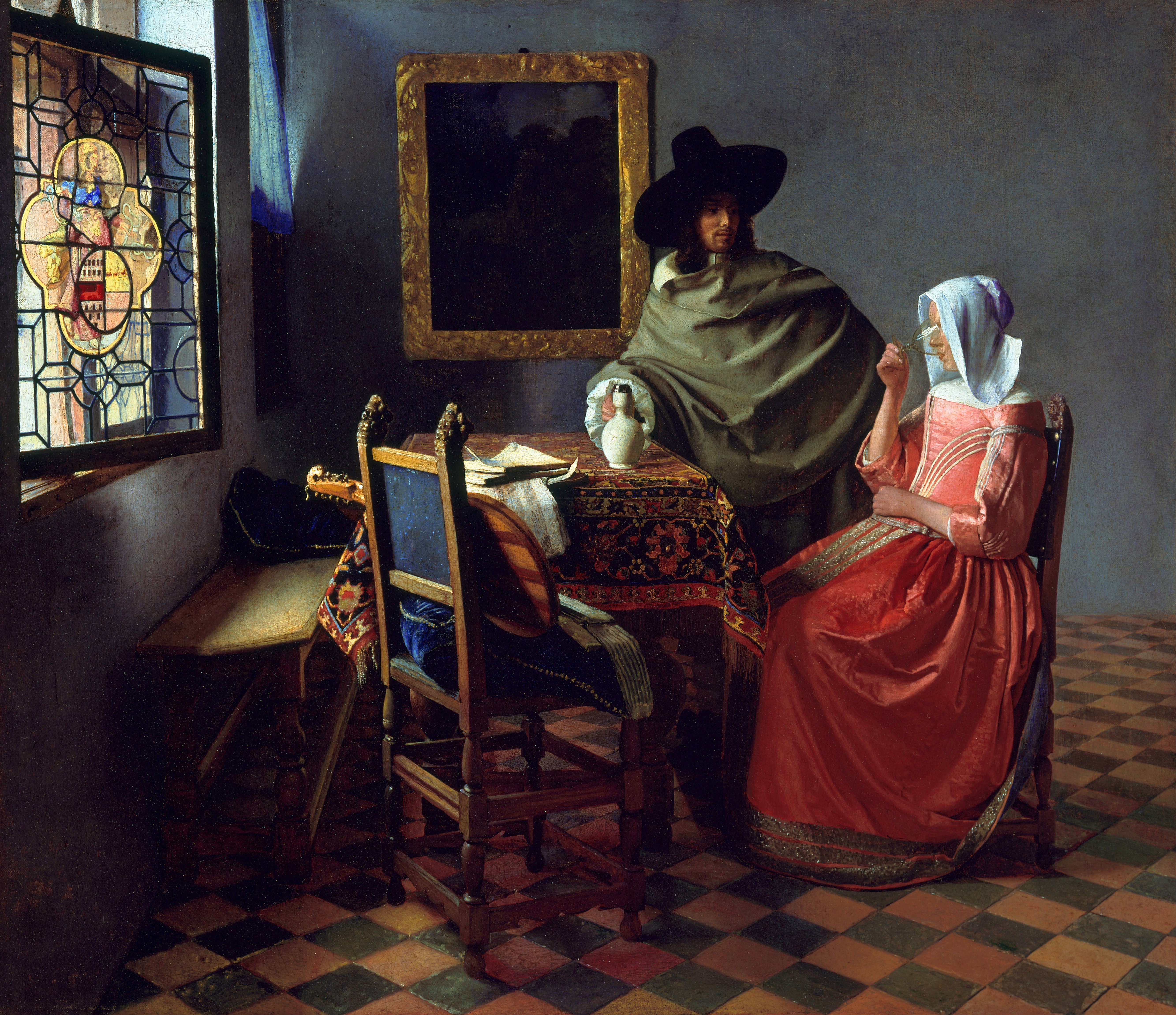 Vermeer's women with wine