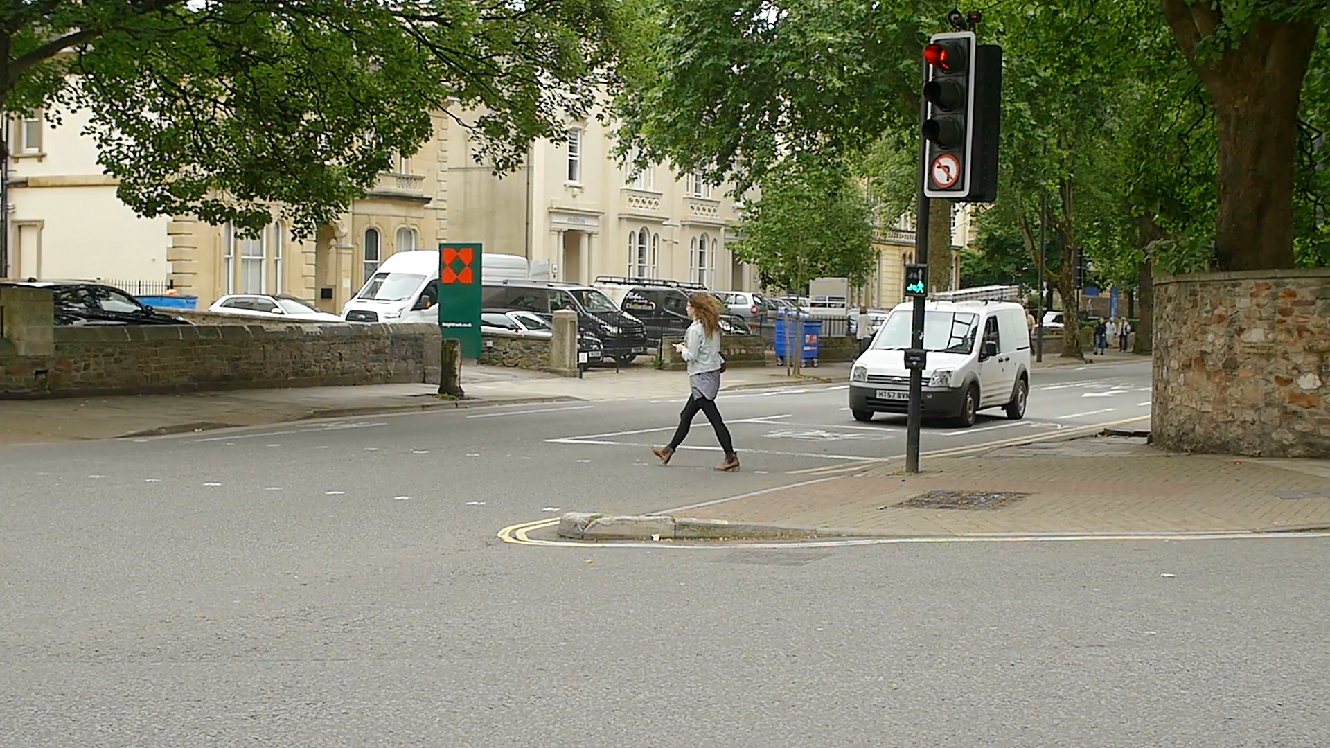 Woman walking on the pedestrian crossing Stock Video Footage ...
