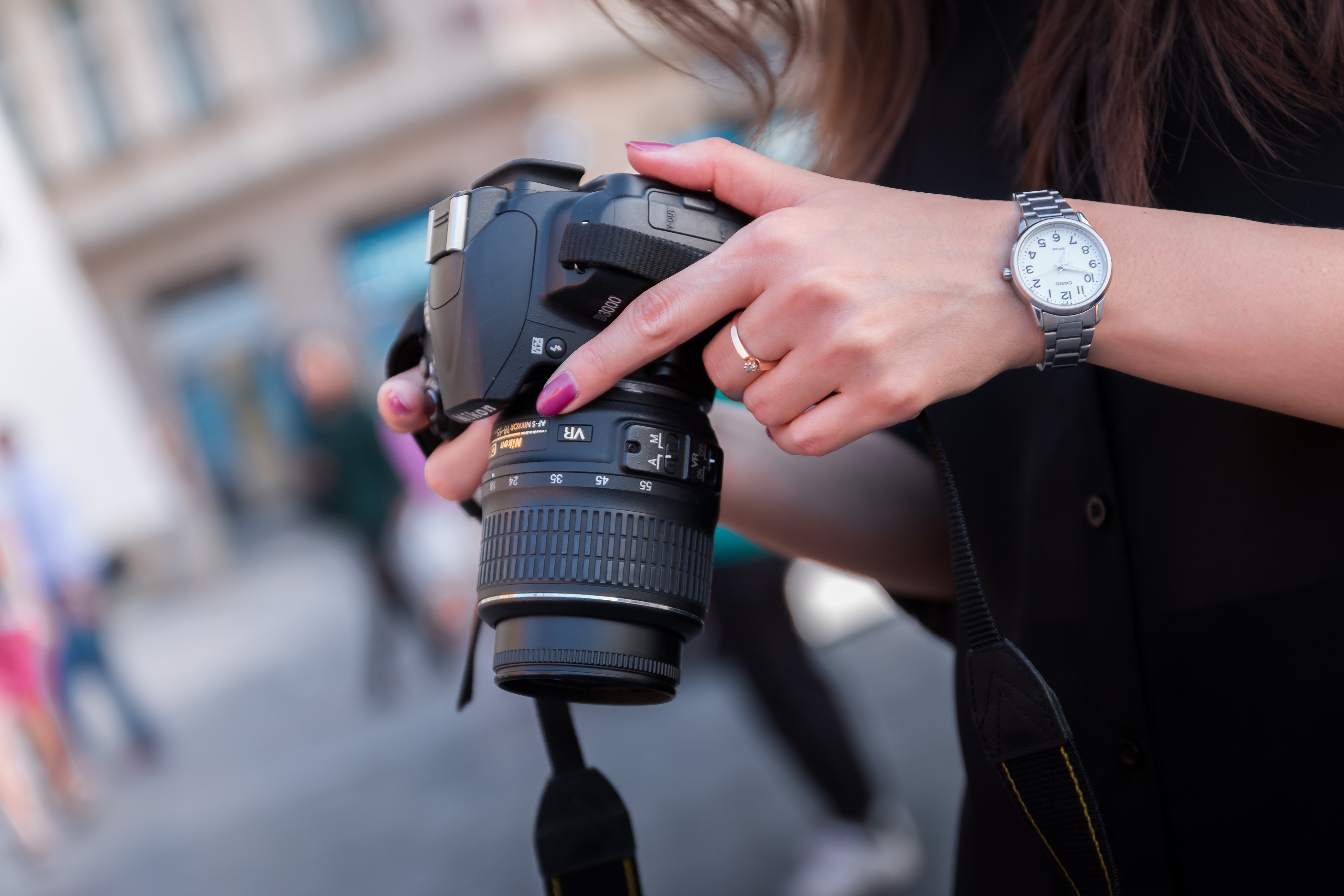 Woman Holding Black Dslr Camera, Model, Woman, Watch, Technology, HQ Photo