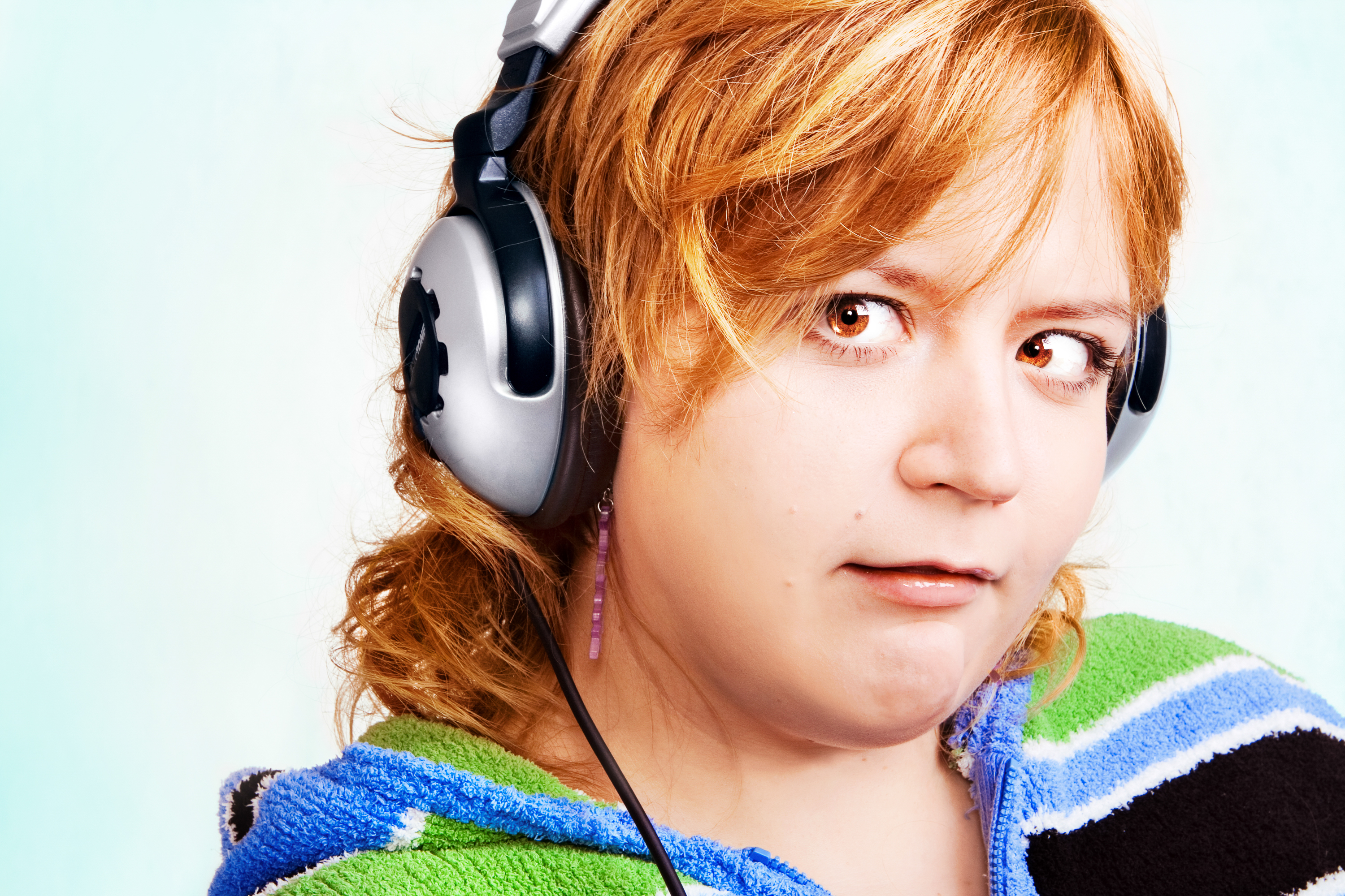 Woman in headphones photo