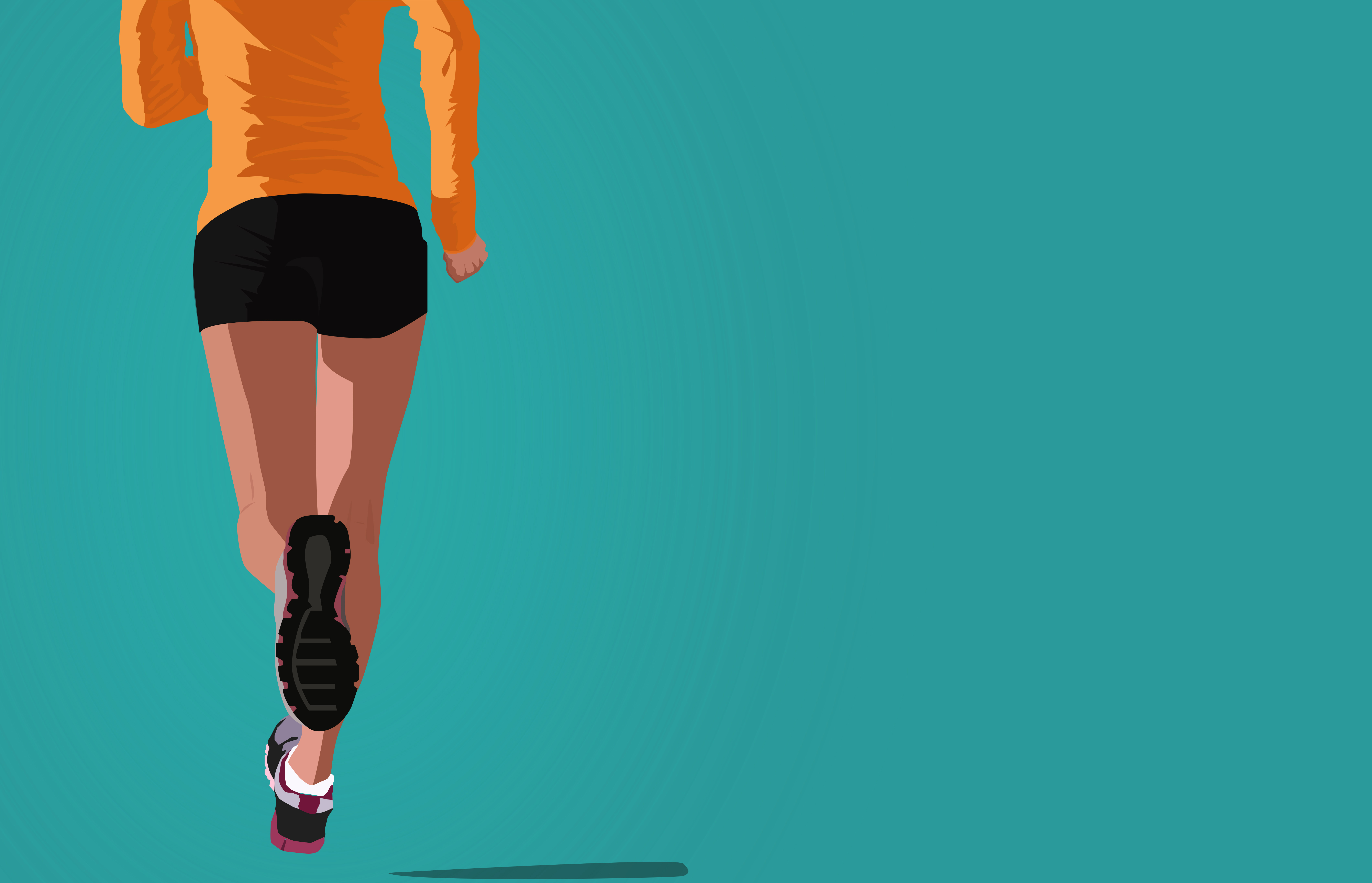 Woman jogging - illustration with copyspace photo