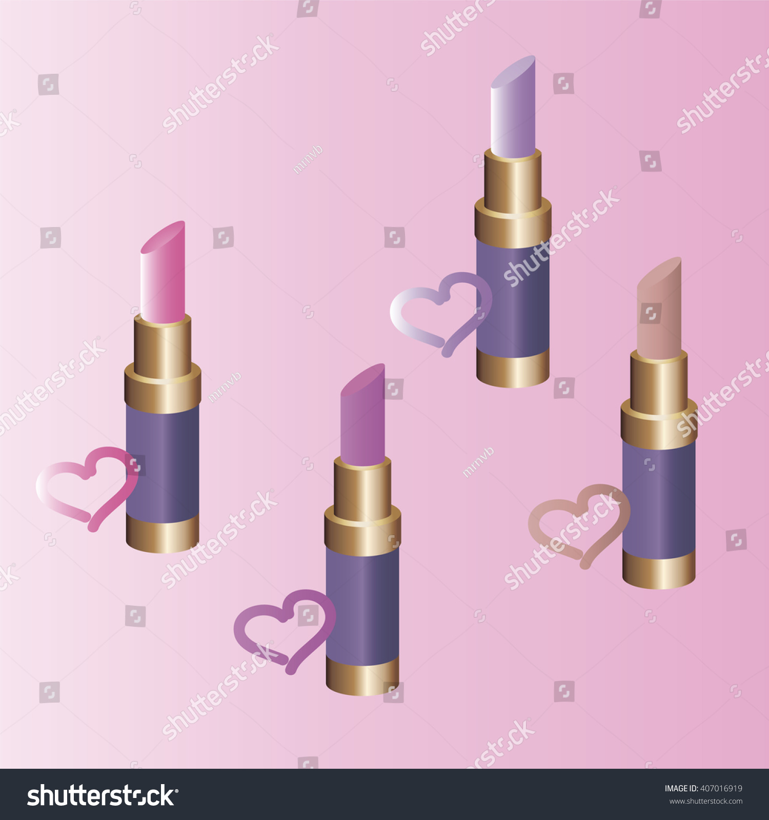 Set Colored Lipsticks Vector Illustration Different Stock Vector ...