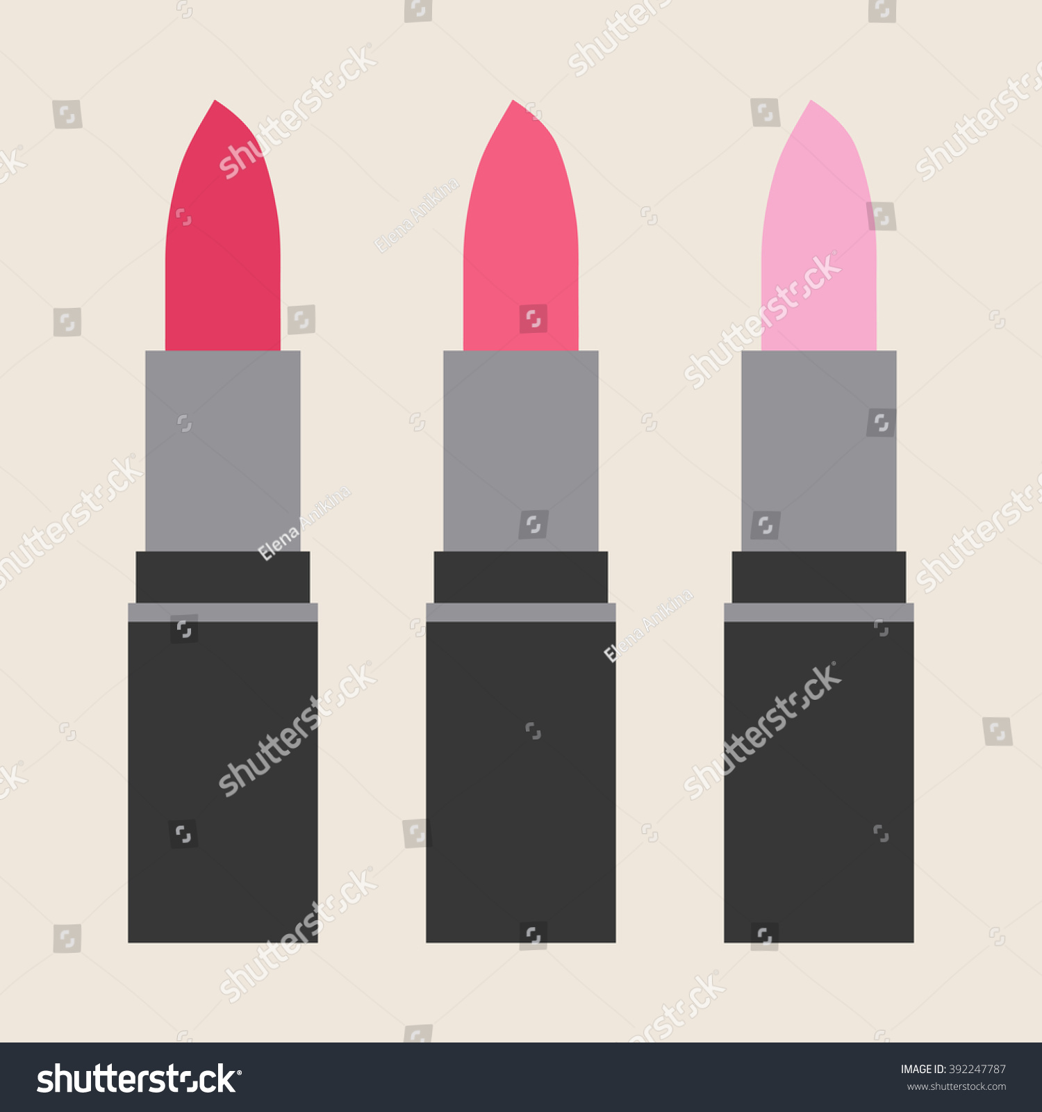 Flat Multicolored Lipsticks Female Makeup Lipstick Stock Vector HD ...