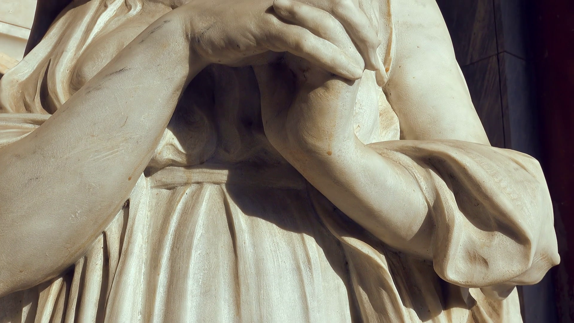 white marble statue of praying woman Stock Video Footage - VideoBlocks