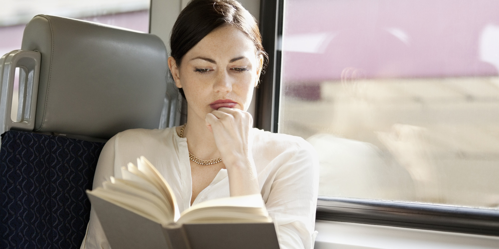 Woman reading book photo