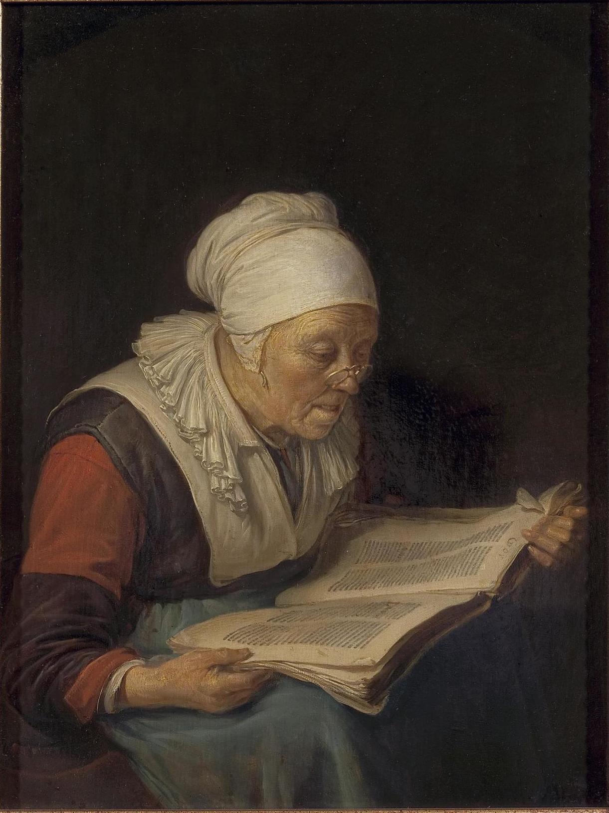 File:Gerard Dou - Old Woman Reading a Book.jpg - Wikimedia Commons