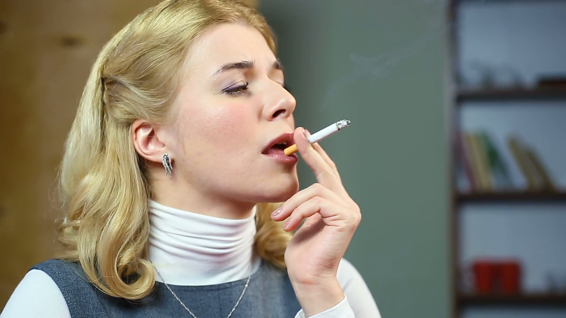 Woman Smoking Cigarette Ad