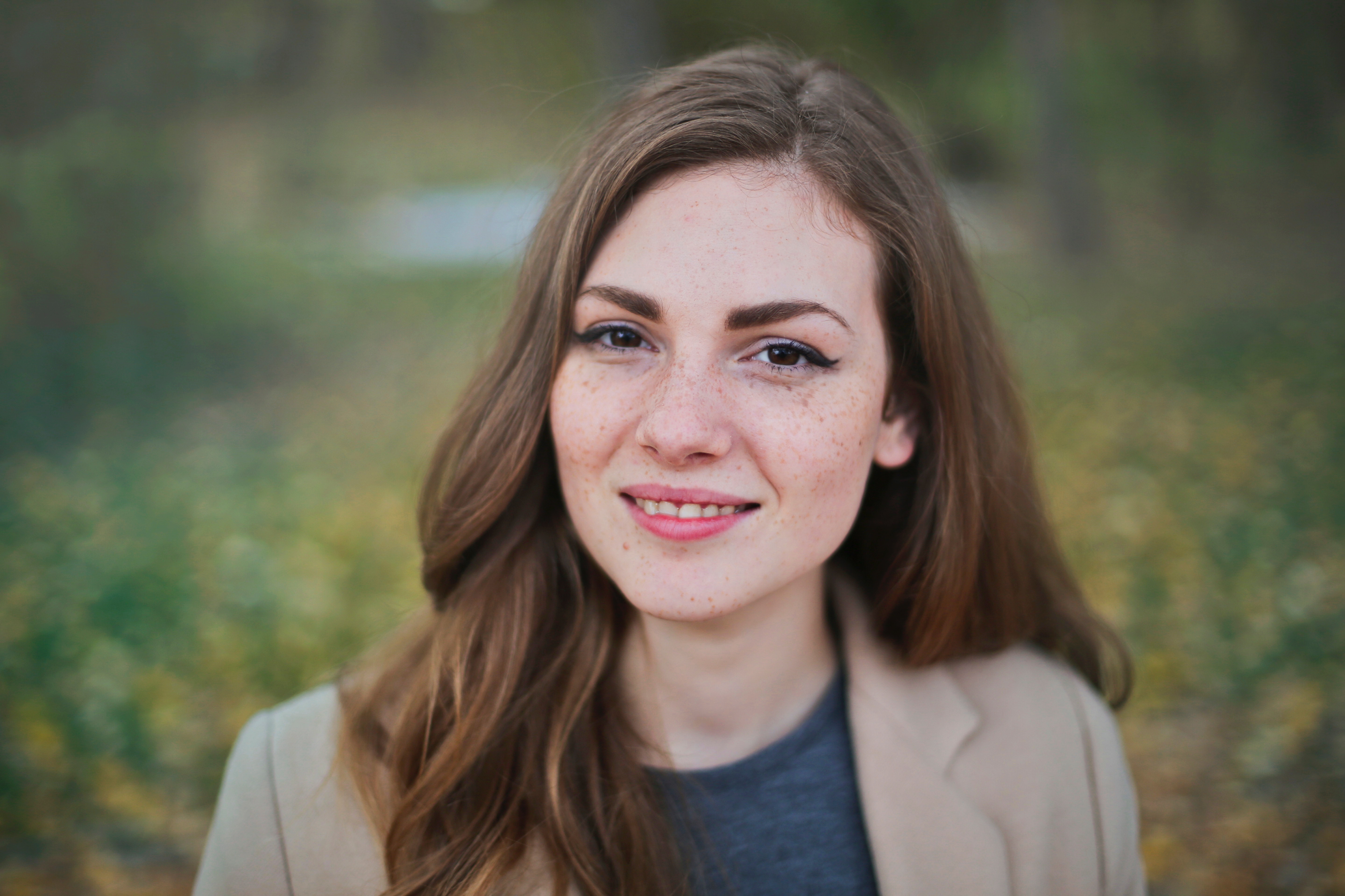 Woman wearing coat photo