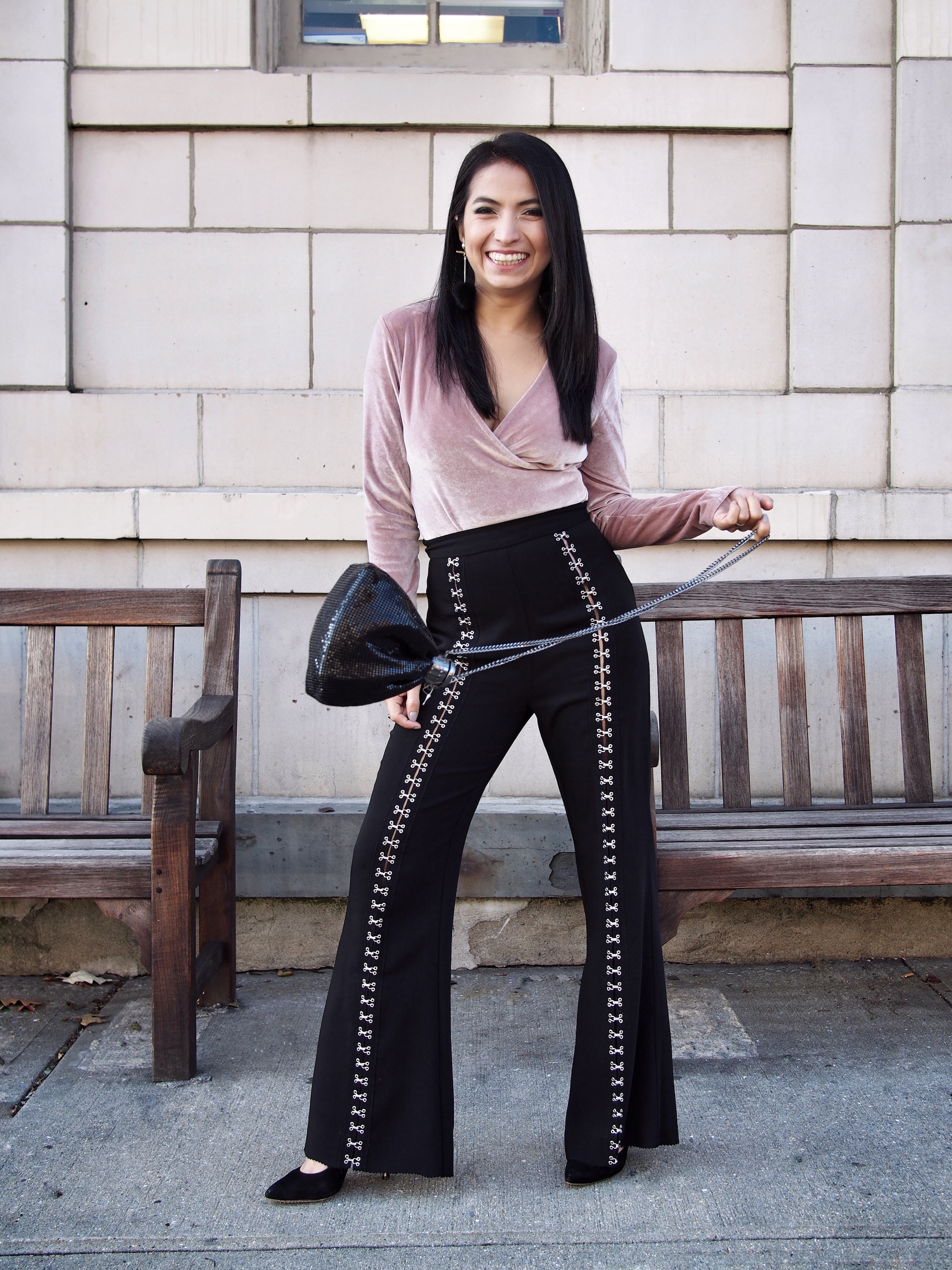 Not Your Mama's Holiday Dress Pants: Fancy Black Flares | The Mom ...