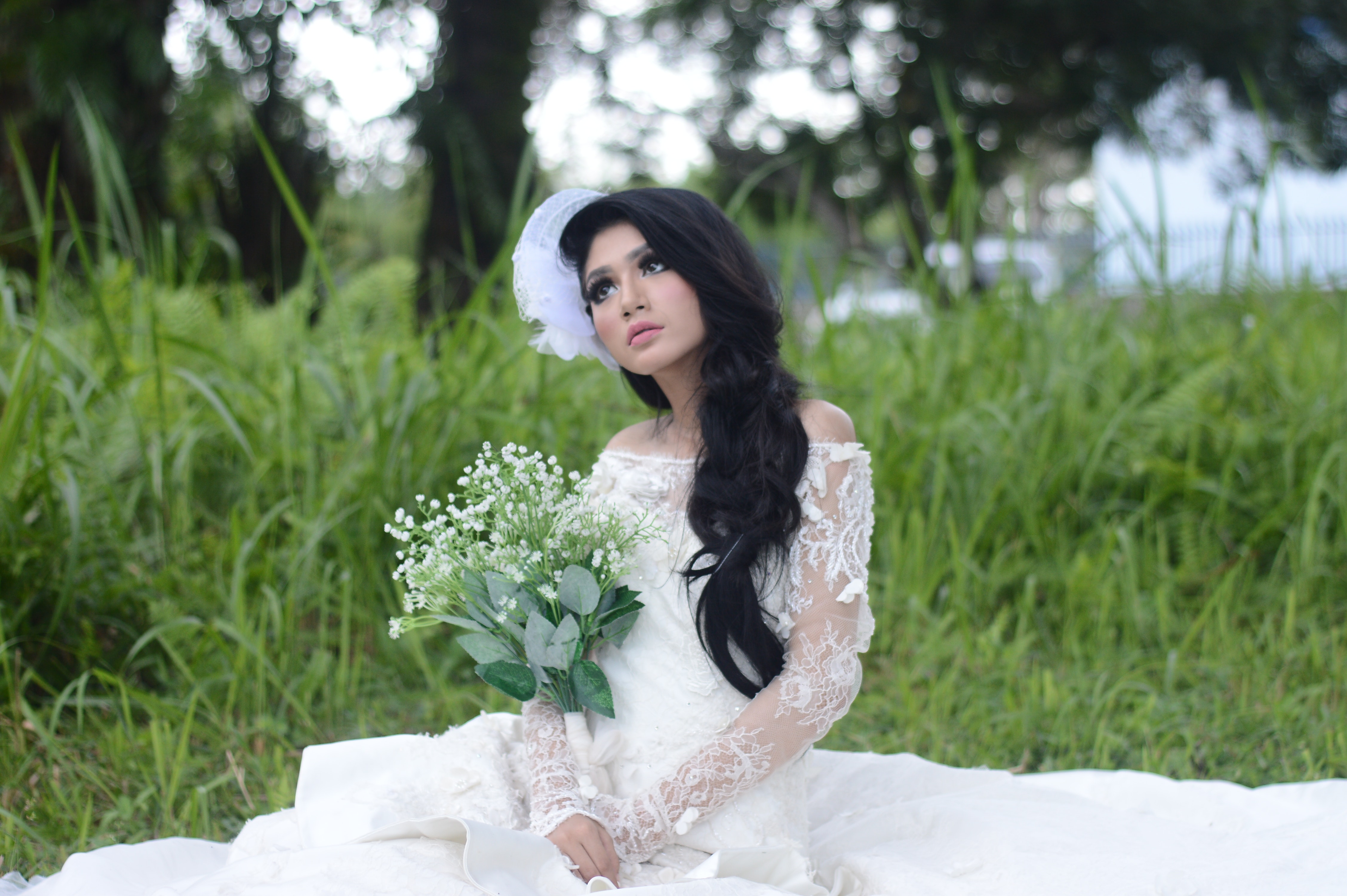 Free photo: Woman Wearing of White Off-shoulder Bridal Dress ...
