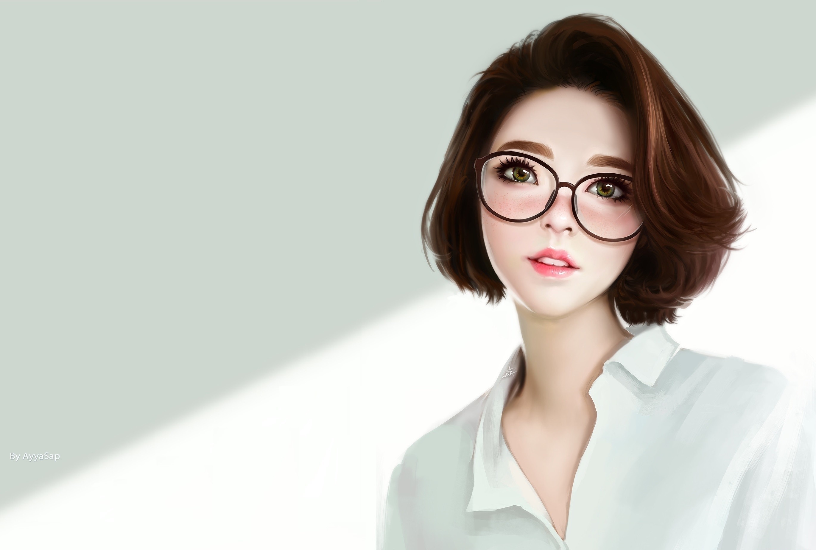 Cute Woman Women With Glasses Artwork, HD Fantasy Girls, 4k ...