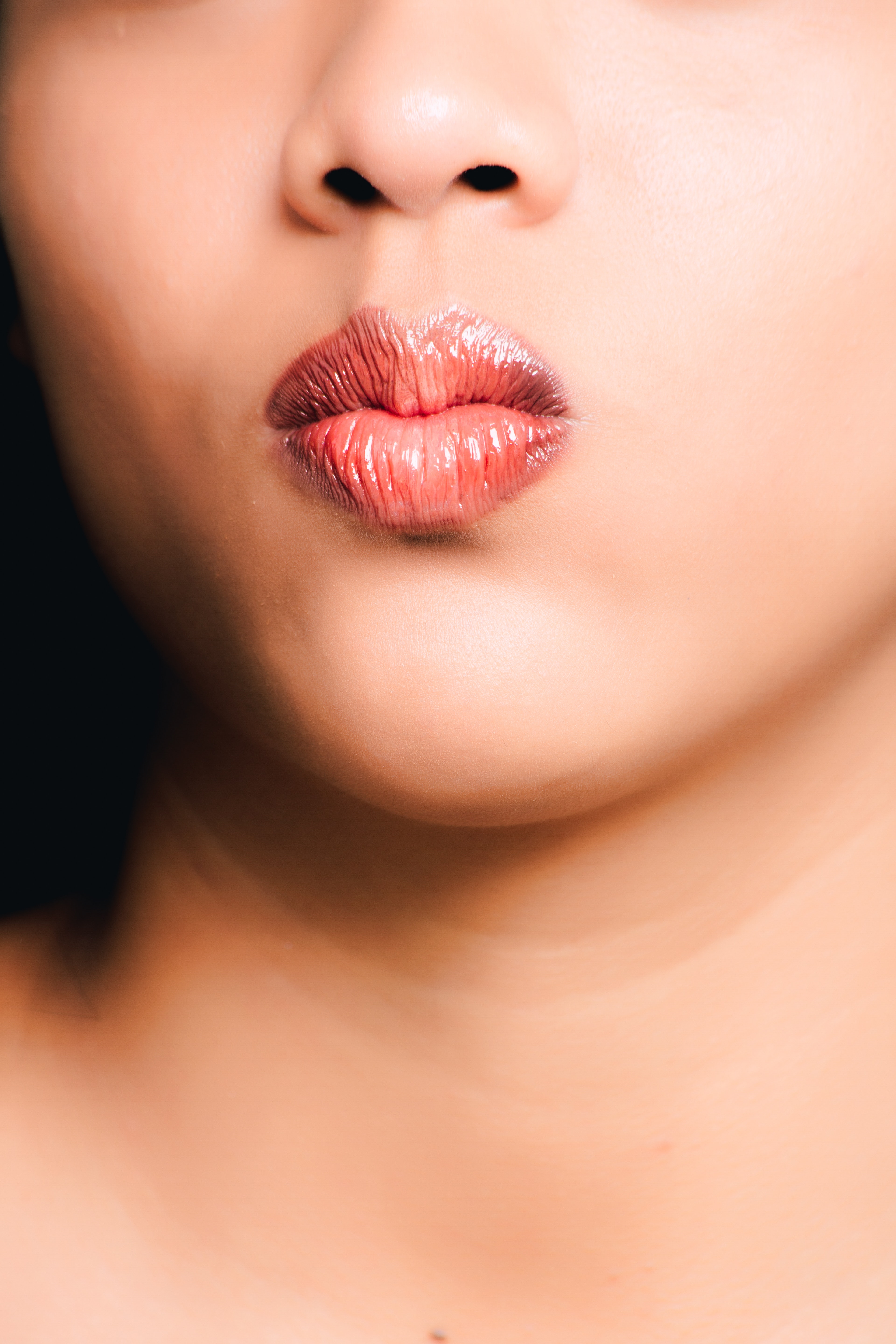 Woman's red lips photo
