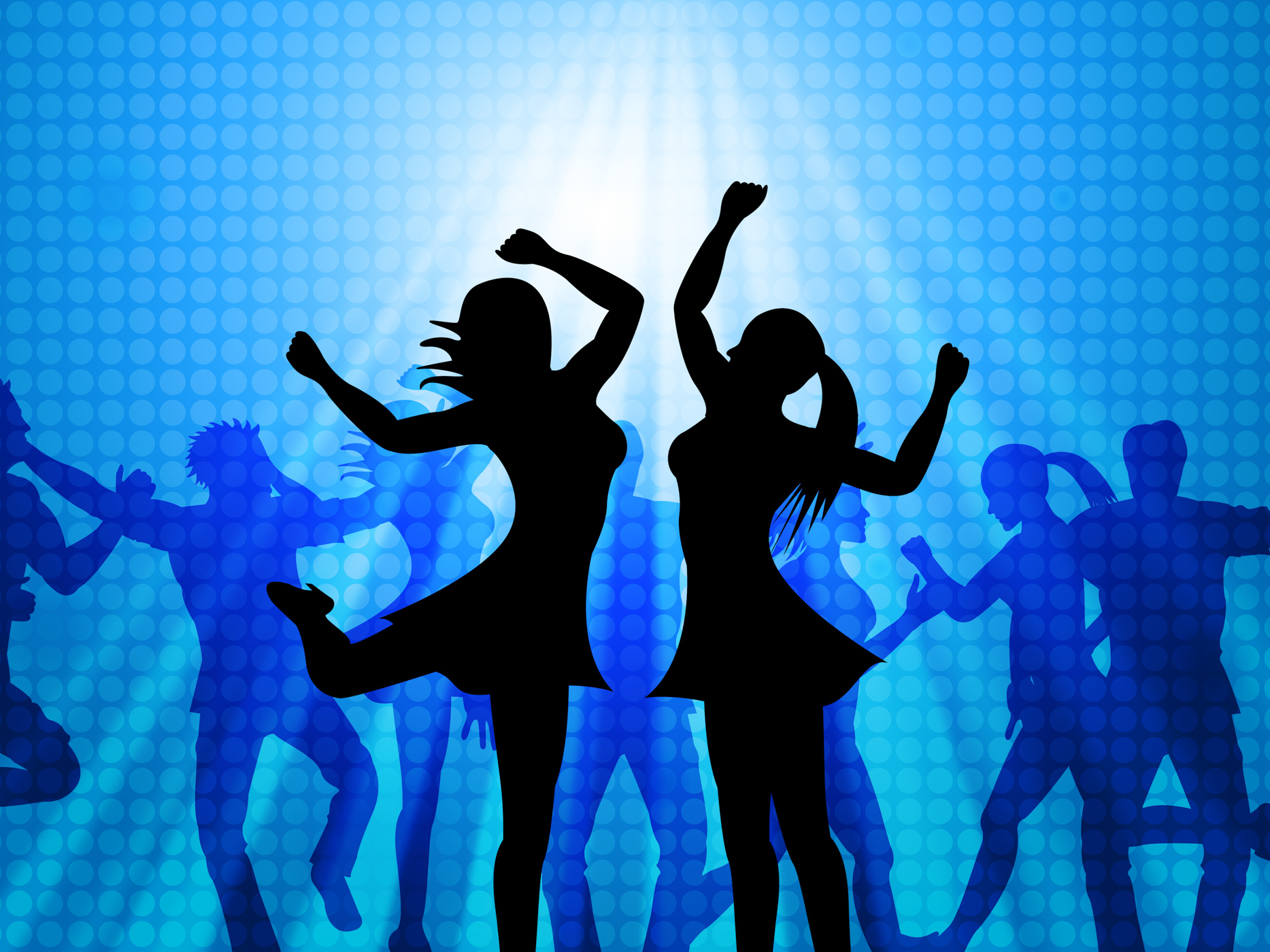 Women dancing represents disco music and adults photo