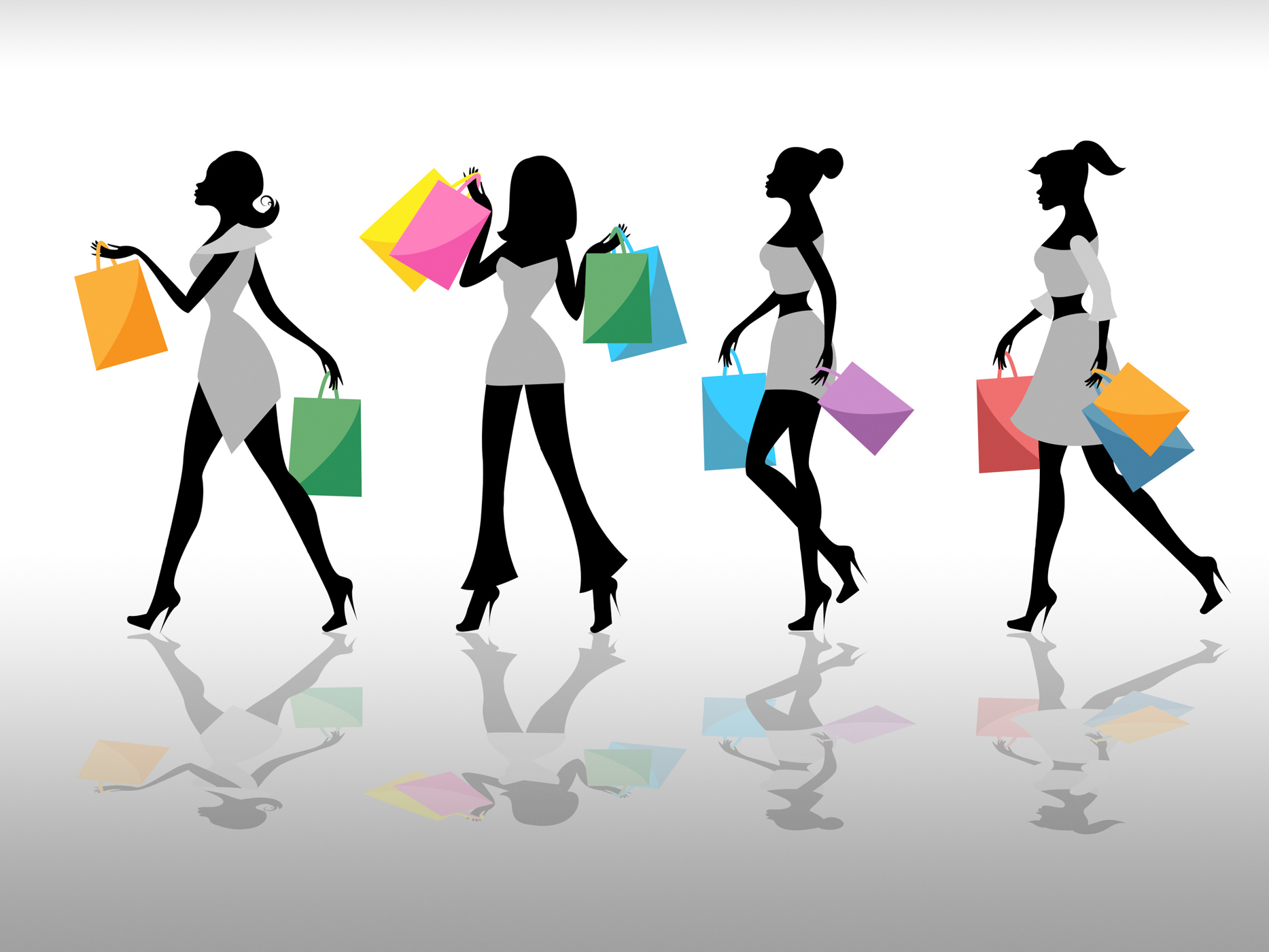 Women shopping indicates retail sales and adult photo