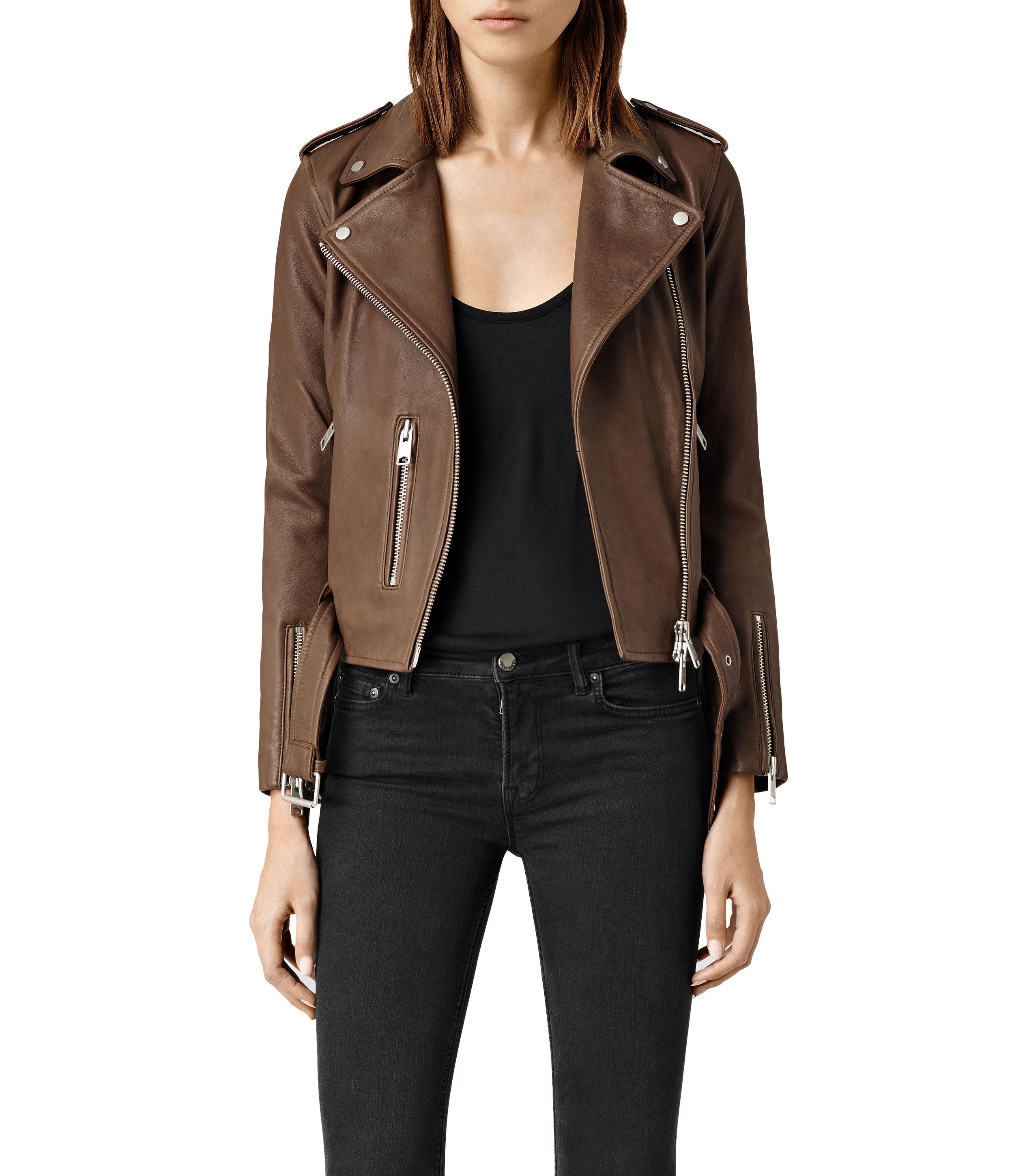 Women's leather designer jackets, Brown leather Nancy jacket in ...