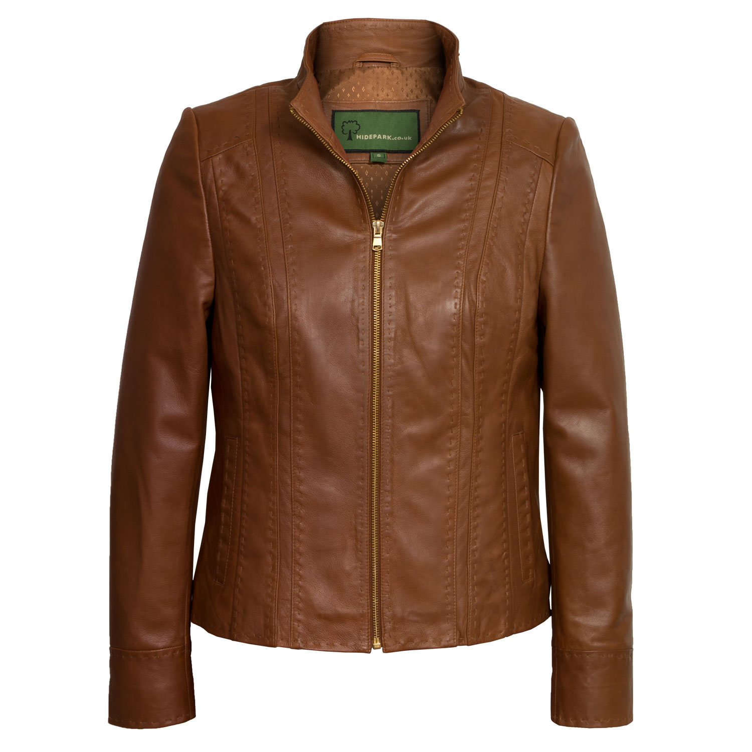 May: Women's Cognac Leather Jacket | Hidepark Leather