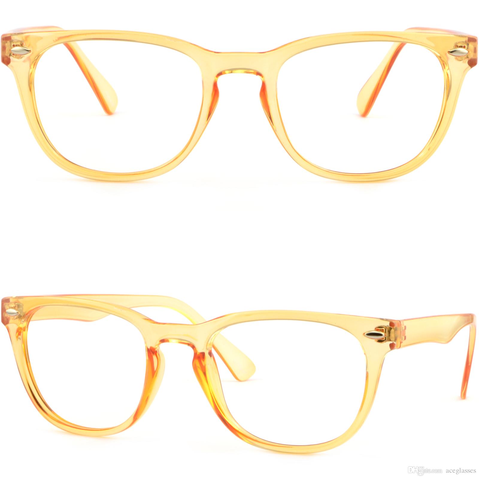 Lightweight Men Womens Translucent Plastic Frame Glasses Sunglasses ...