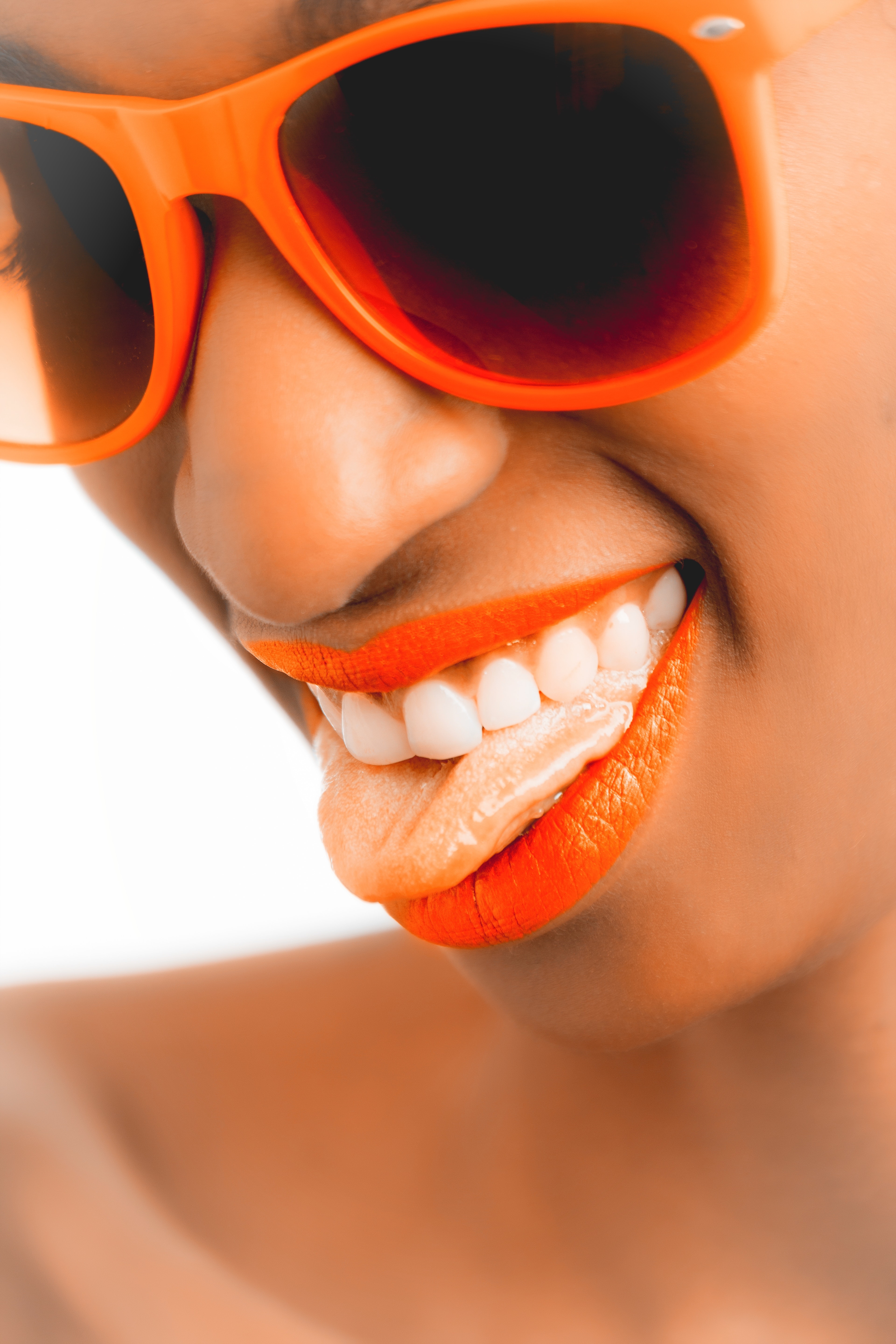 Women's orange sunglasses photo