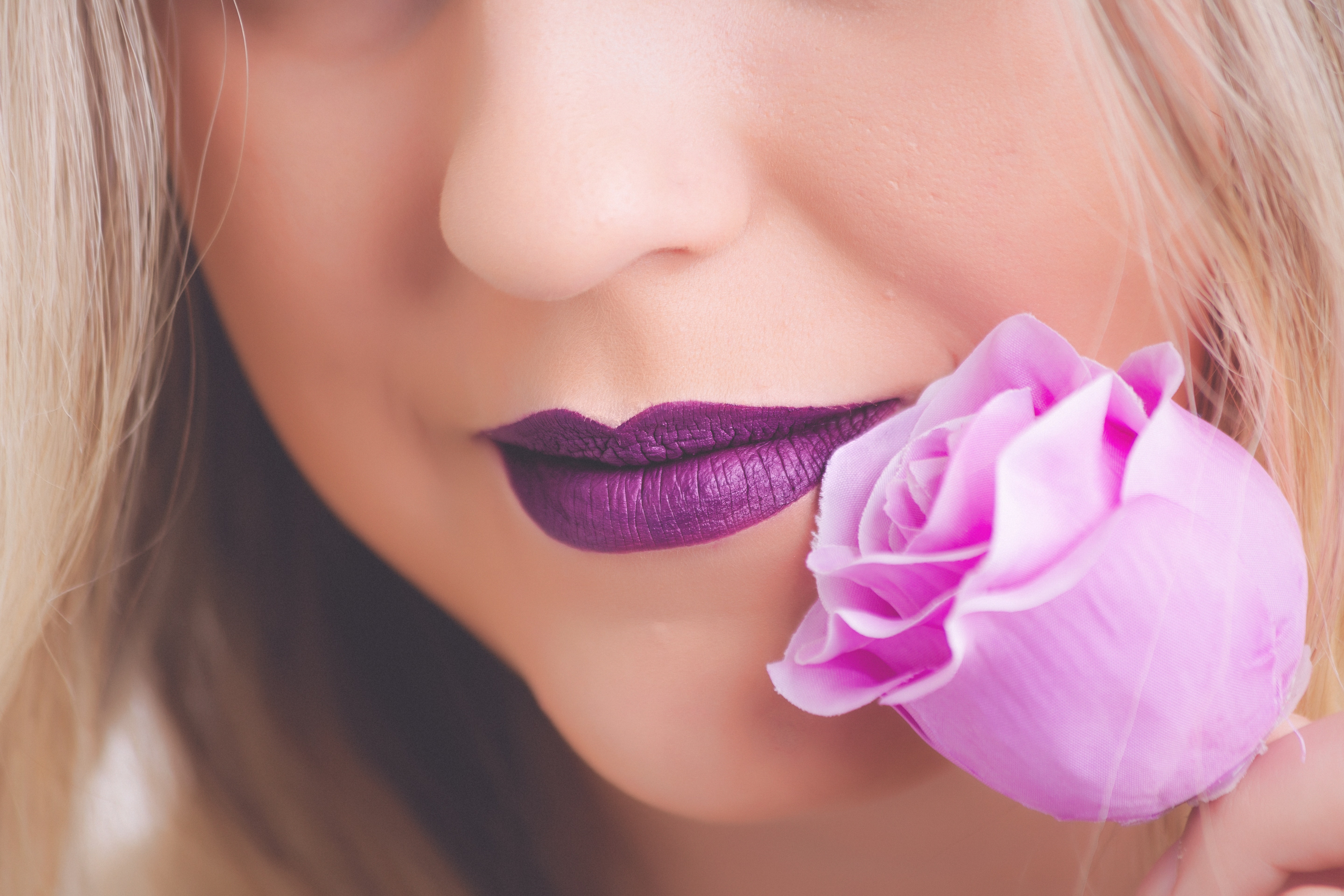 Women's Purple Lips · Free Stock Photo