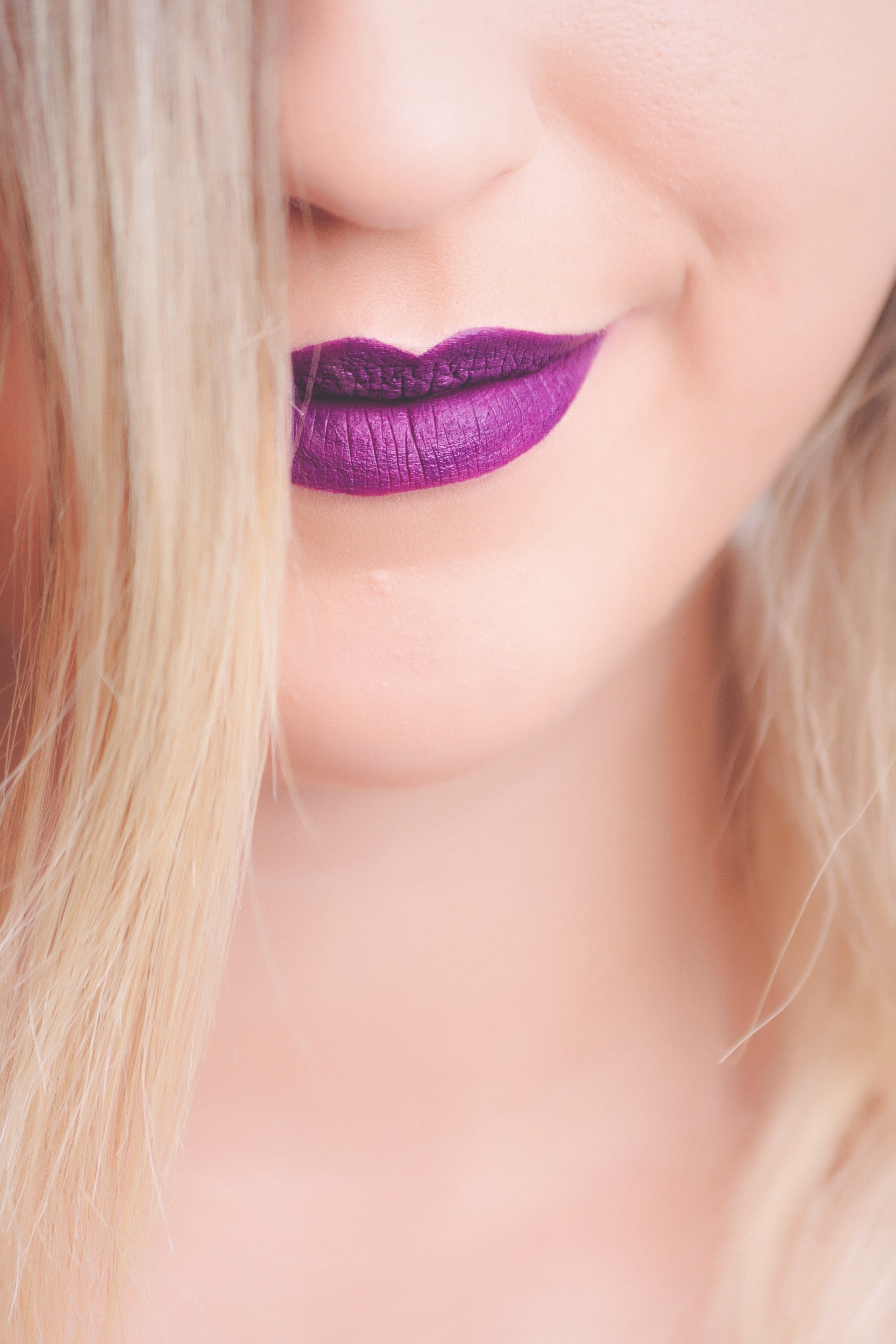Women's purple lips photo