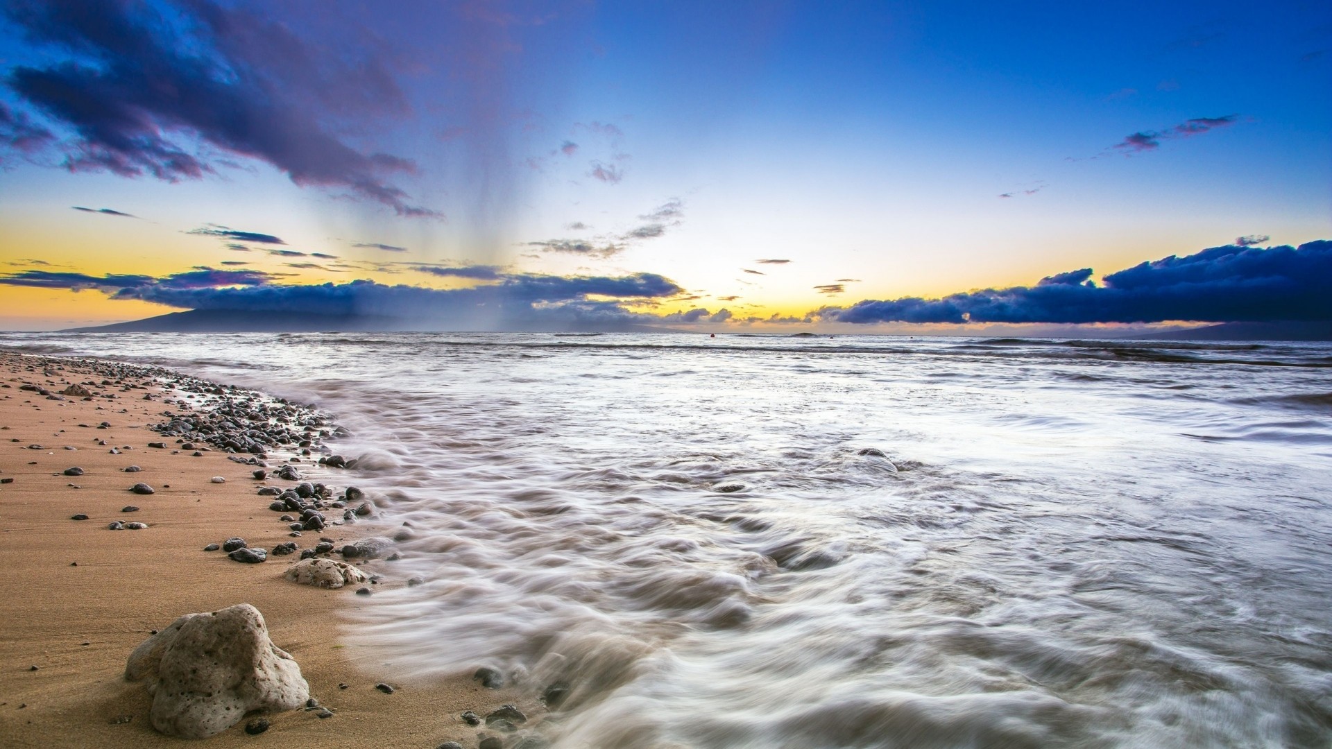 Beach: Wonderful Sea Surf Beach Clouds Rocks Wallpaper Pics for HD ...