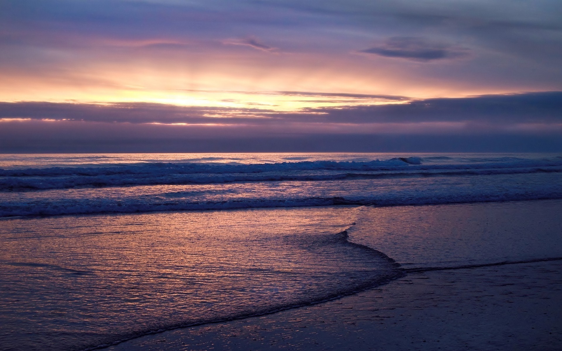 Beaches: Waves Beach Sunset Seashore Wonderful Sea Wallpaper Free ...