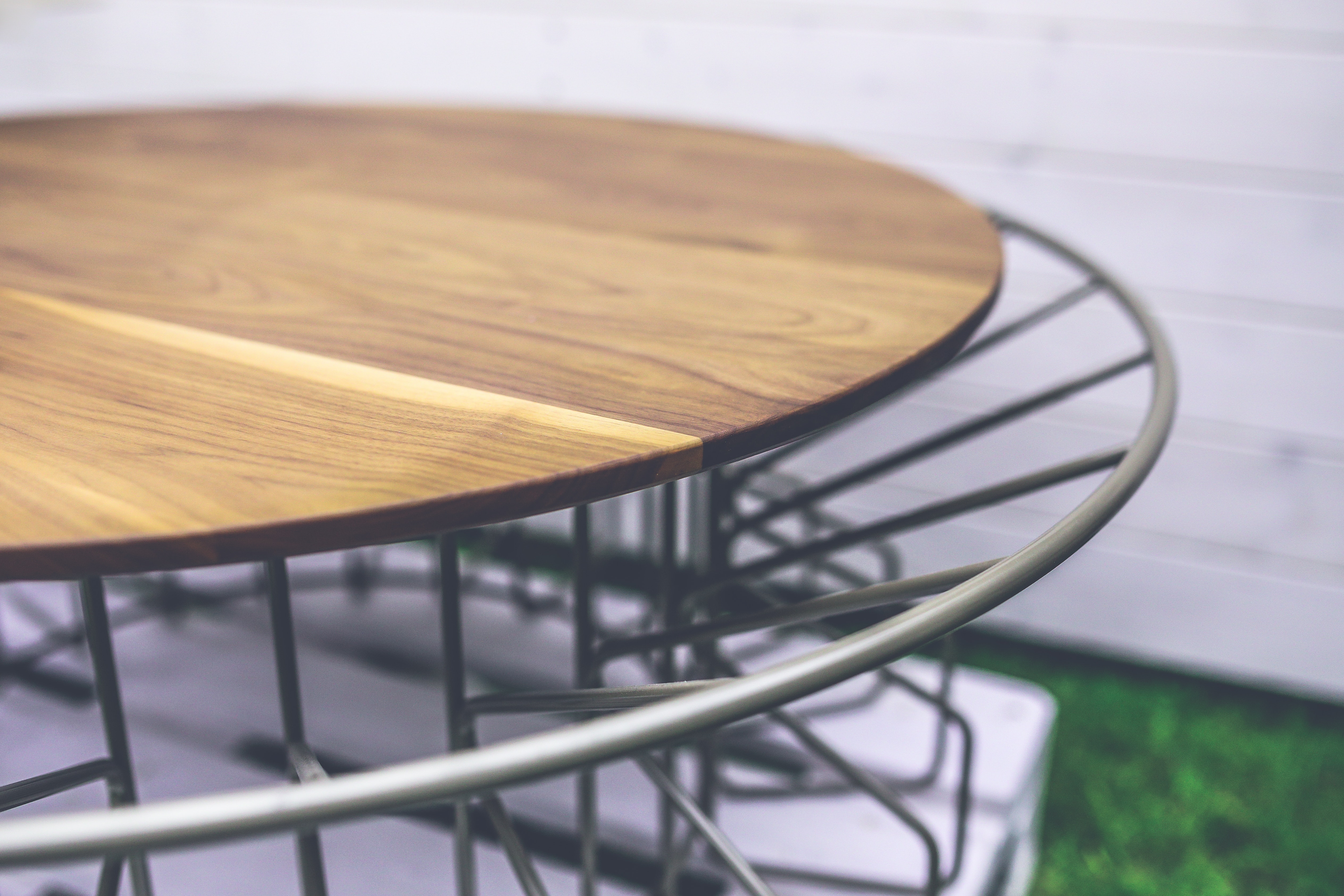 Wood and metal table photo
