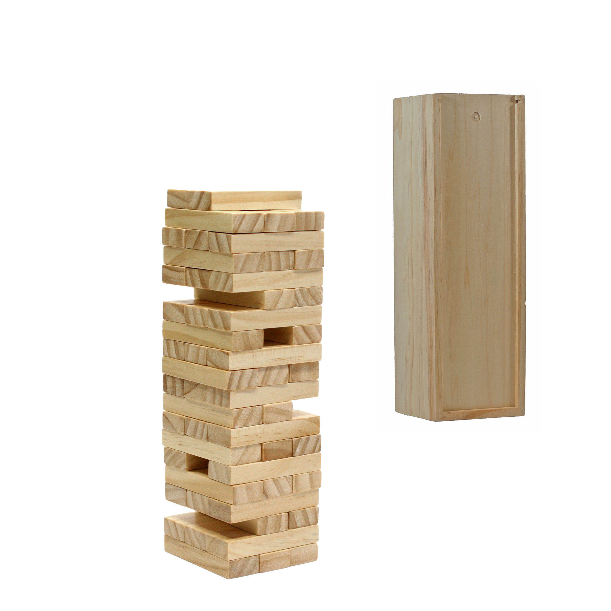 Wood Block Stacking Tower that Tumbles Down When you Play (12 Inch ...