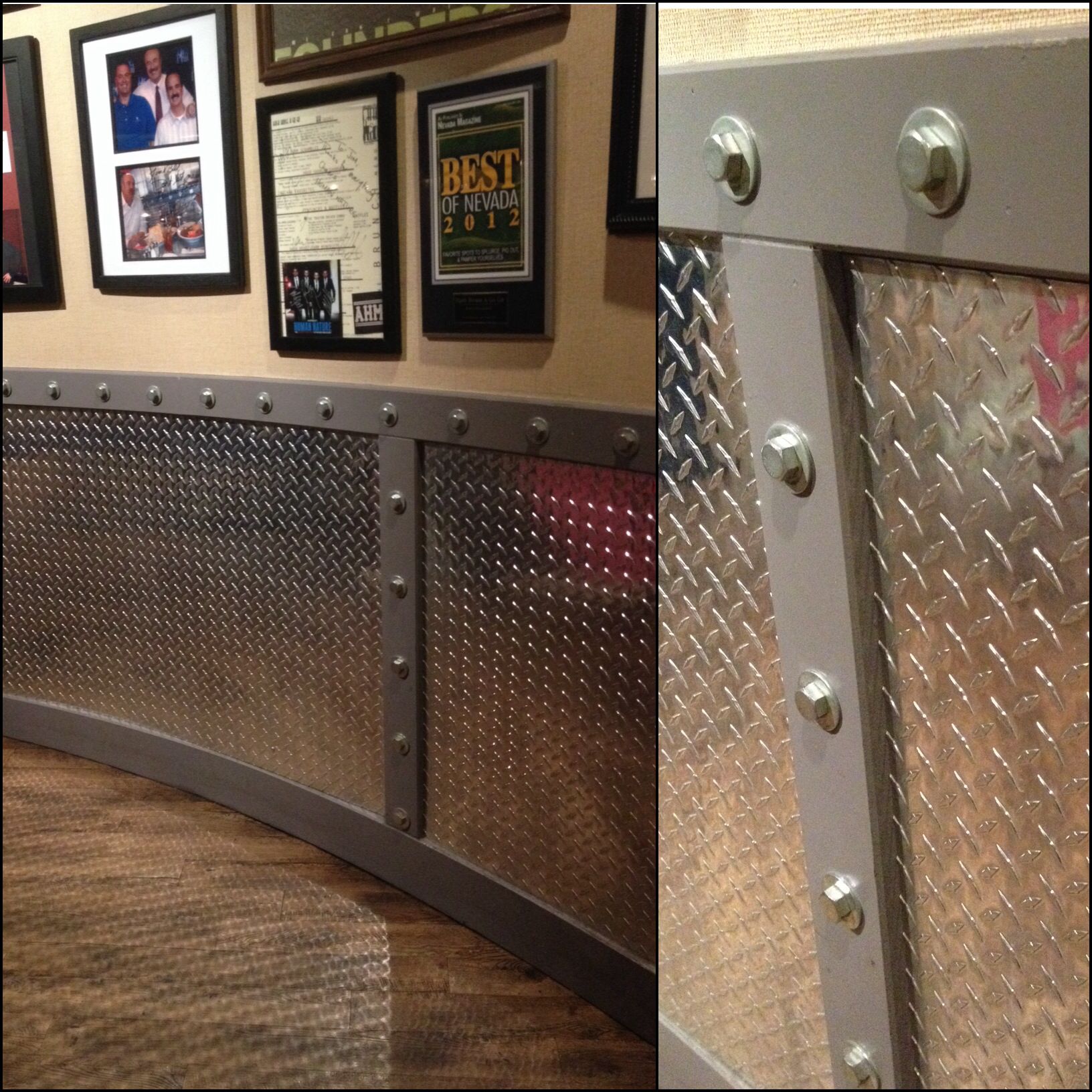 Would be great for a man cave or garage. Diamond plate, industrial ...