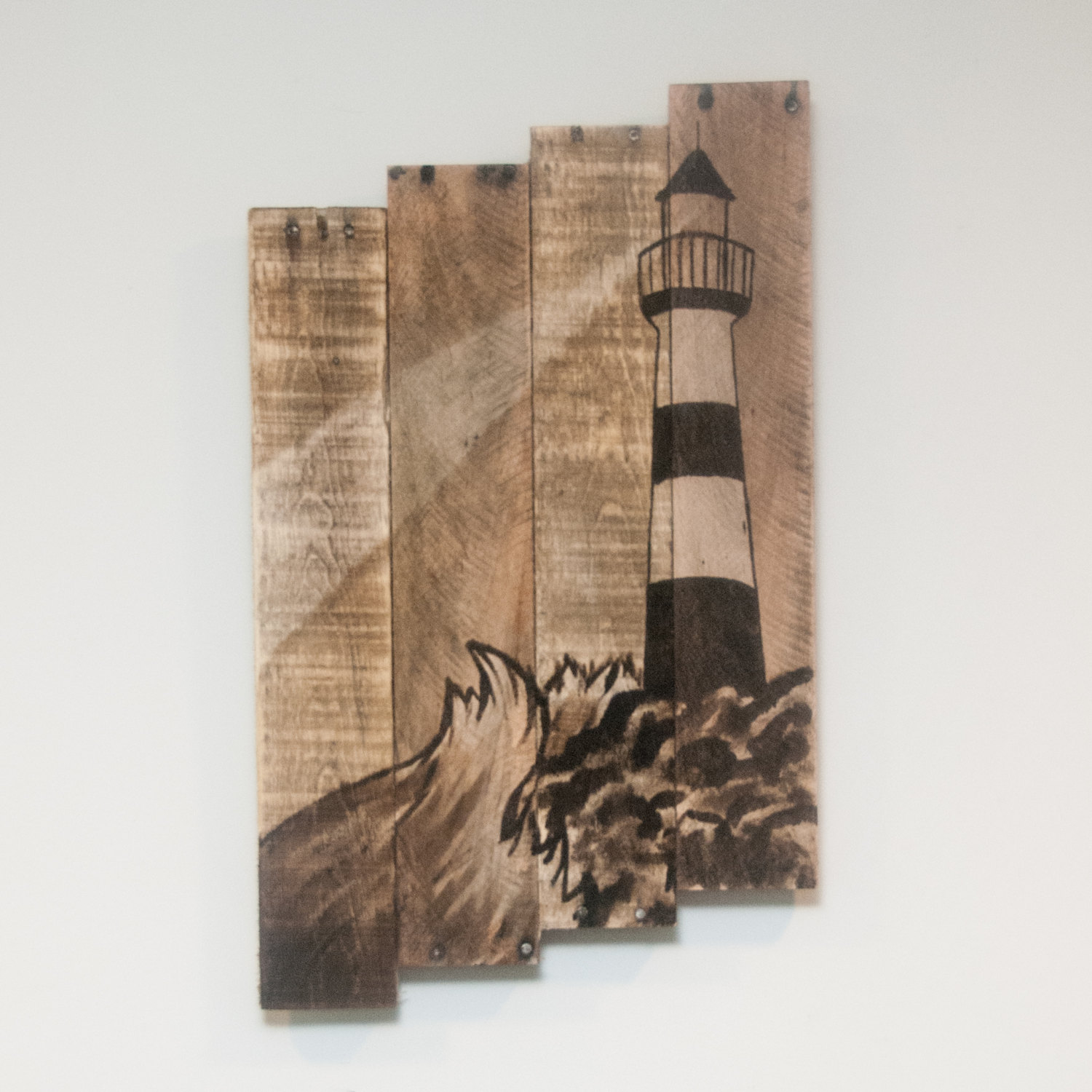 Nice Ideas Home Nautical Decor Features Brown Wooden Painting Panels ...