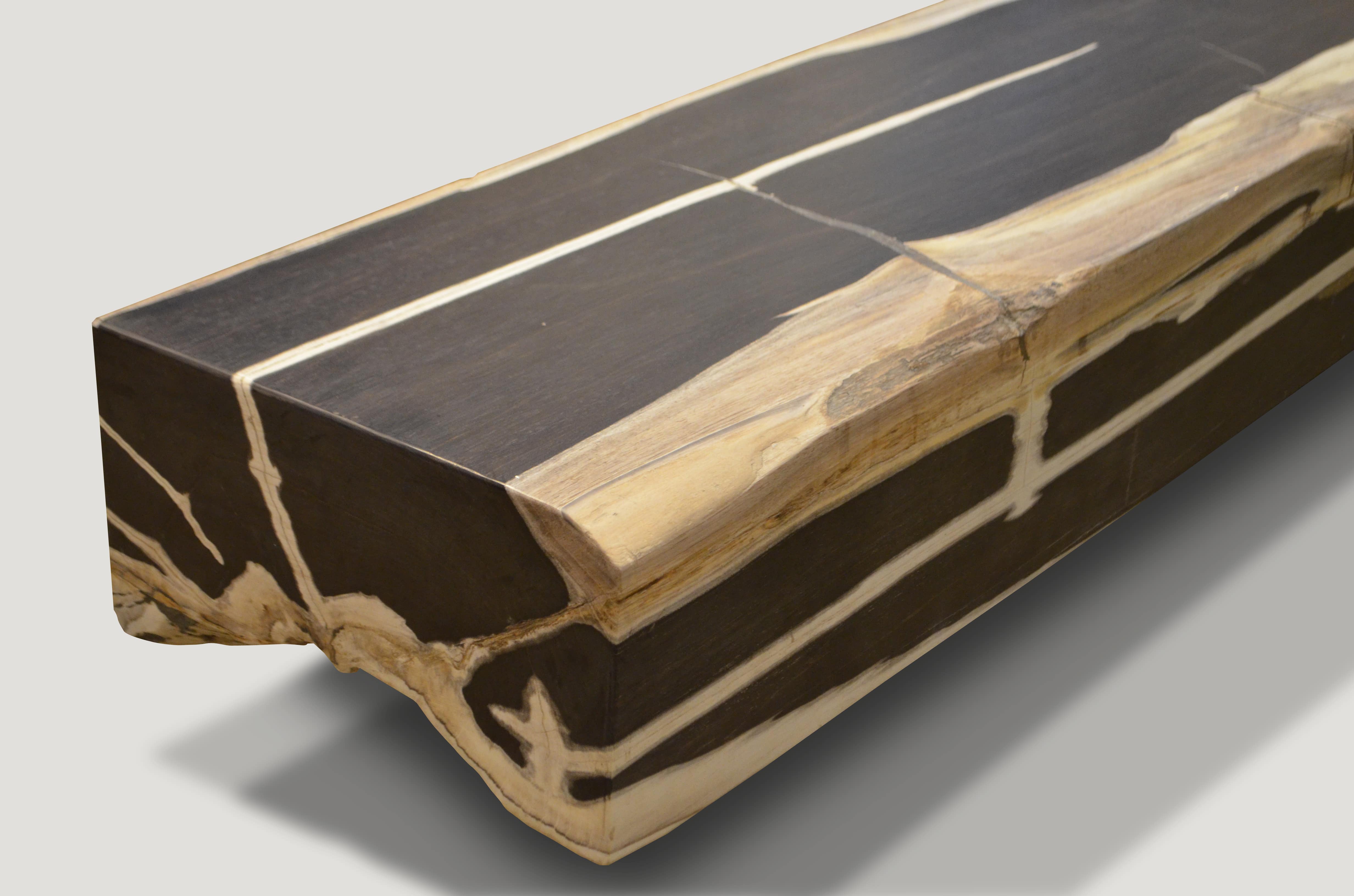 Super Smooth Petrified Wood Log Bench 1448G - Andrianna Shamaris