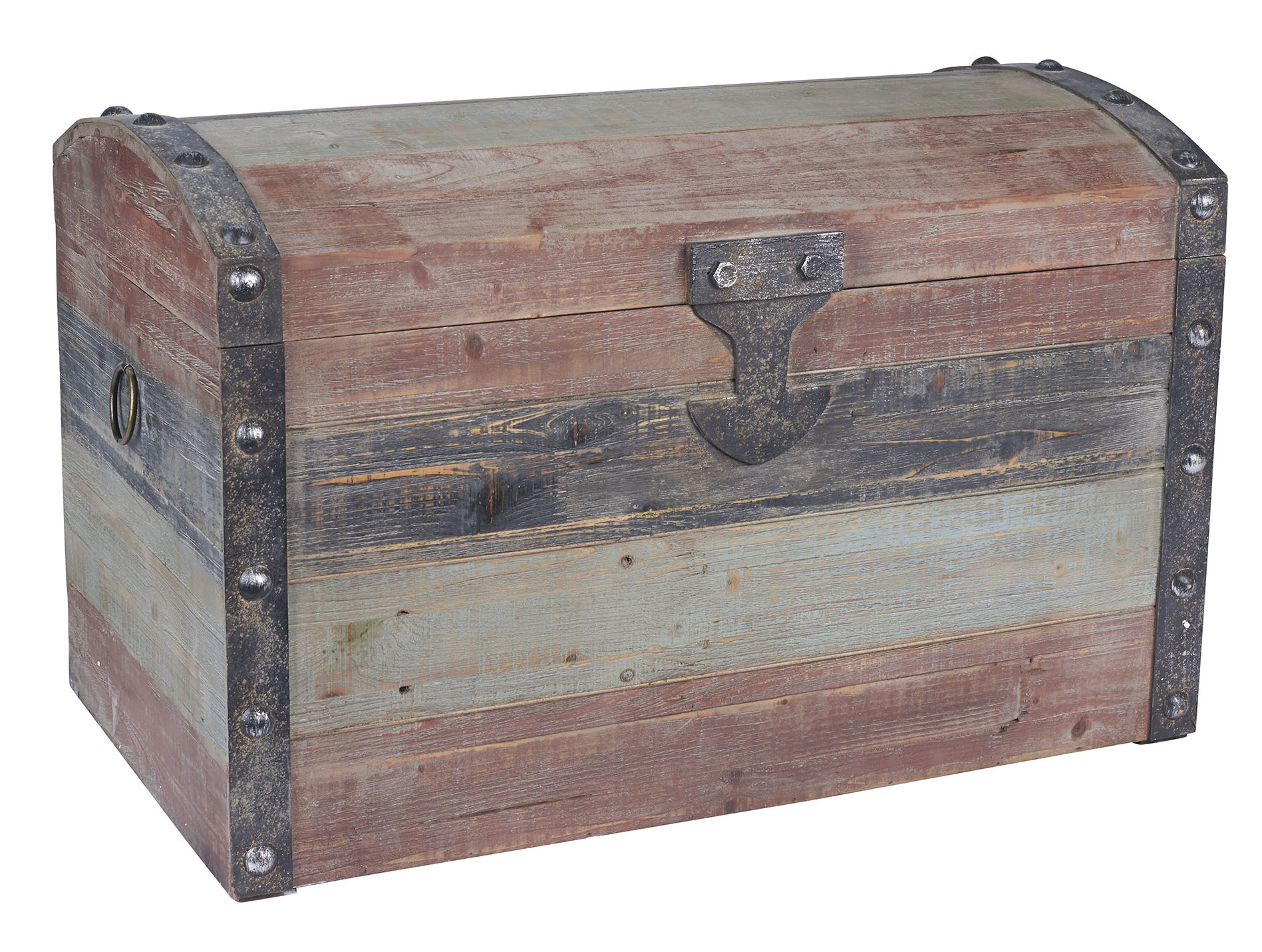 Household Essentials Large Weathered Wooden Storage Trunk & Reviews ...