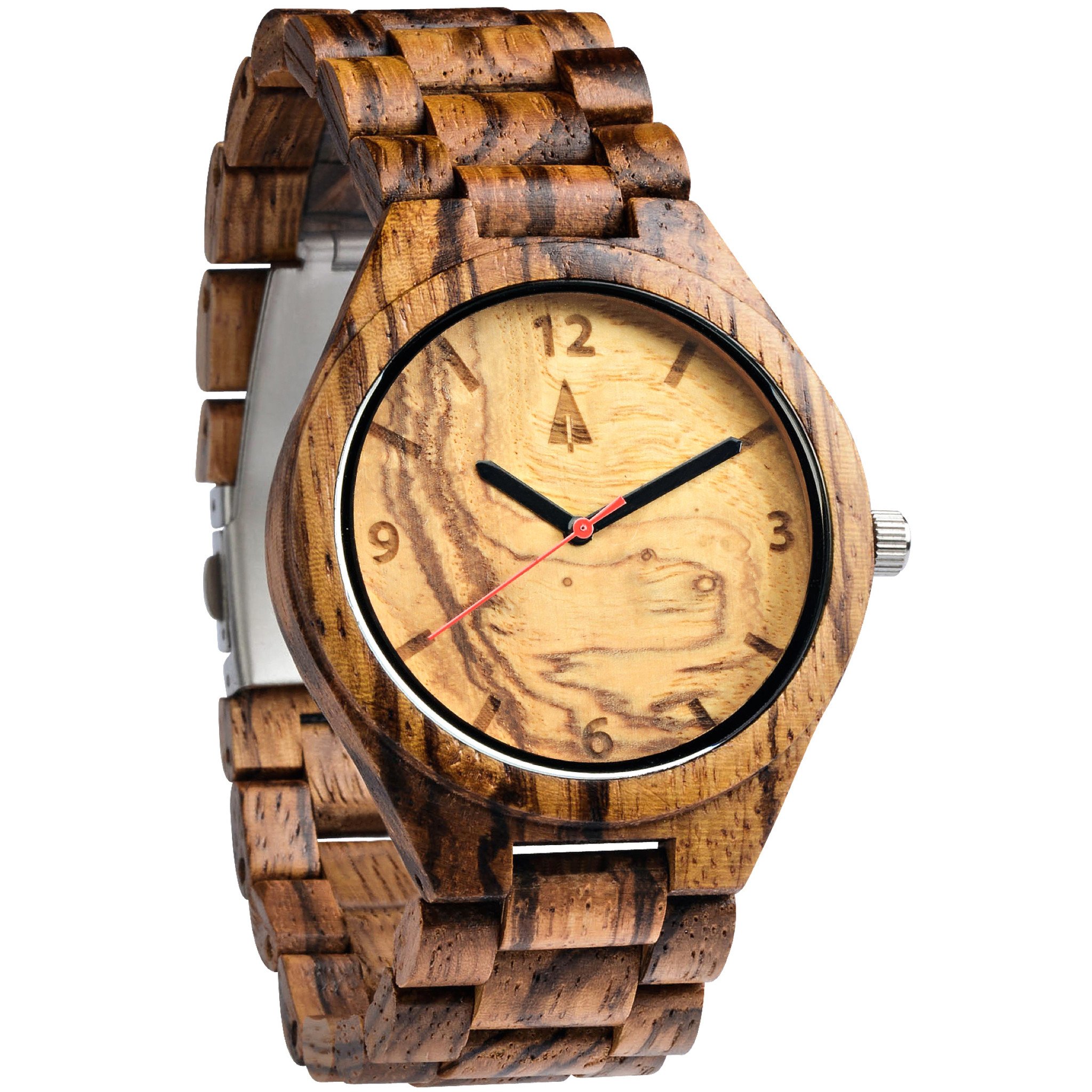Tree Hut All Wooden Watch | Zebrawood Olive Ash