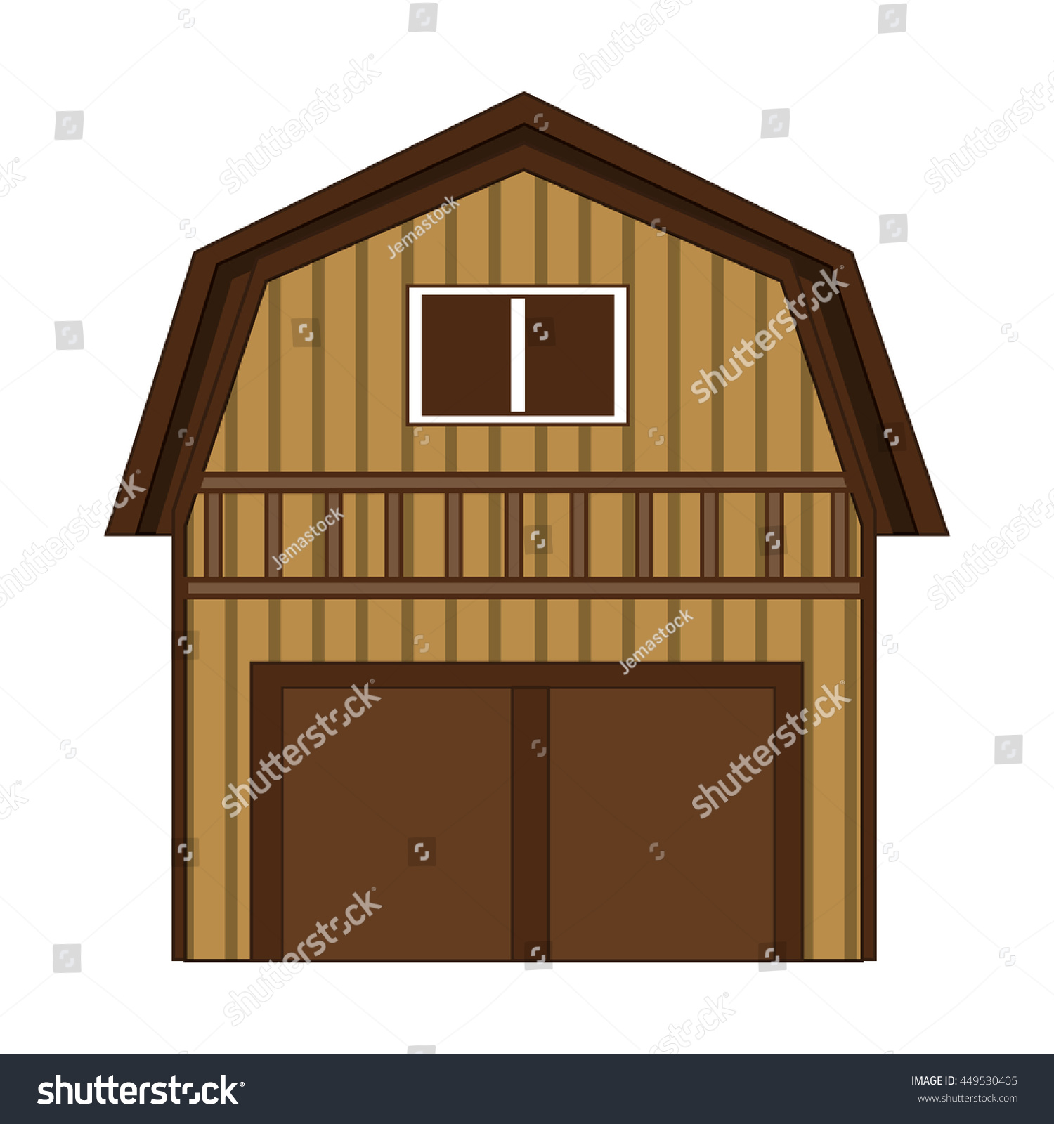 Flat Design Wooden Barn Icon Vector Stock Vector 449530405 ...