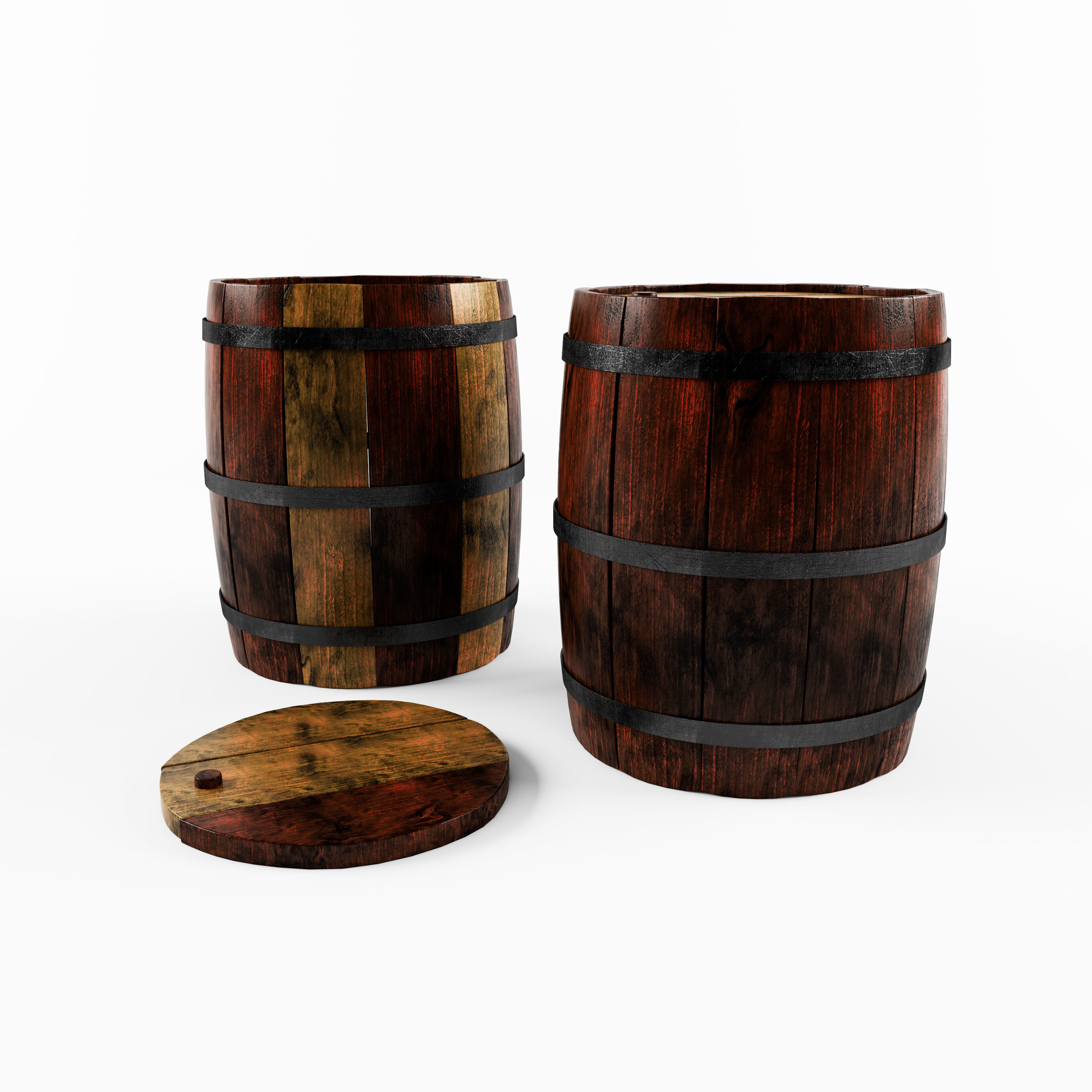 Wooden barrel container 3D model | CGTrader