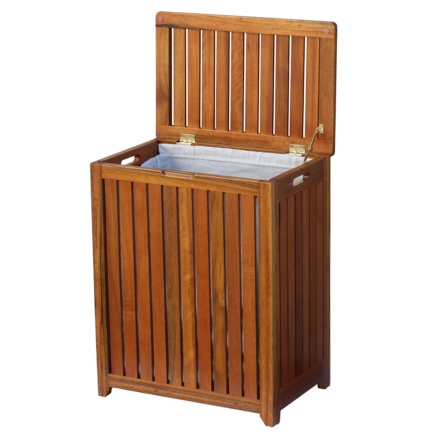 Amazon.com: Oceanstar Solid Wood Spa Laundry Hamper: Home & Kitchen