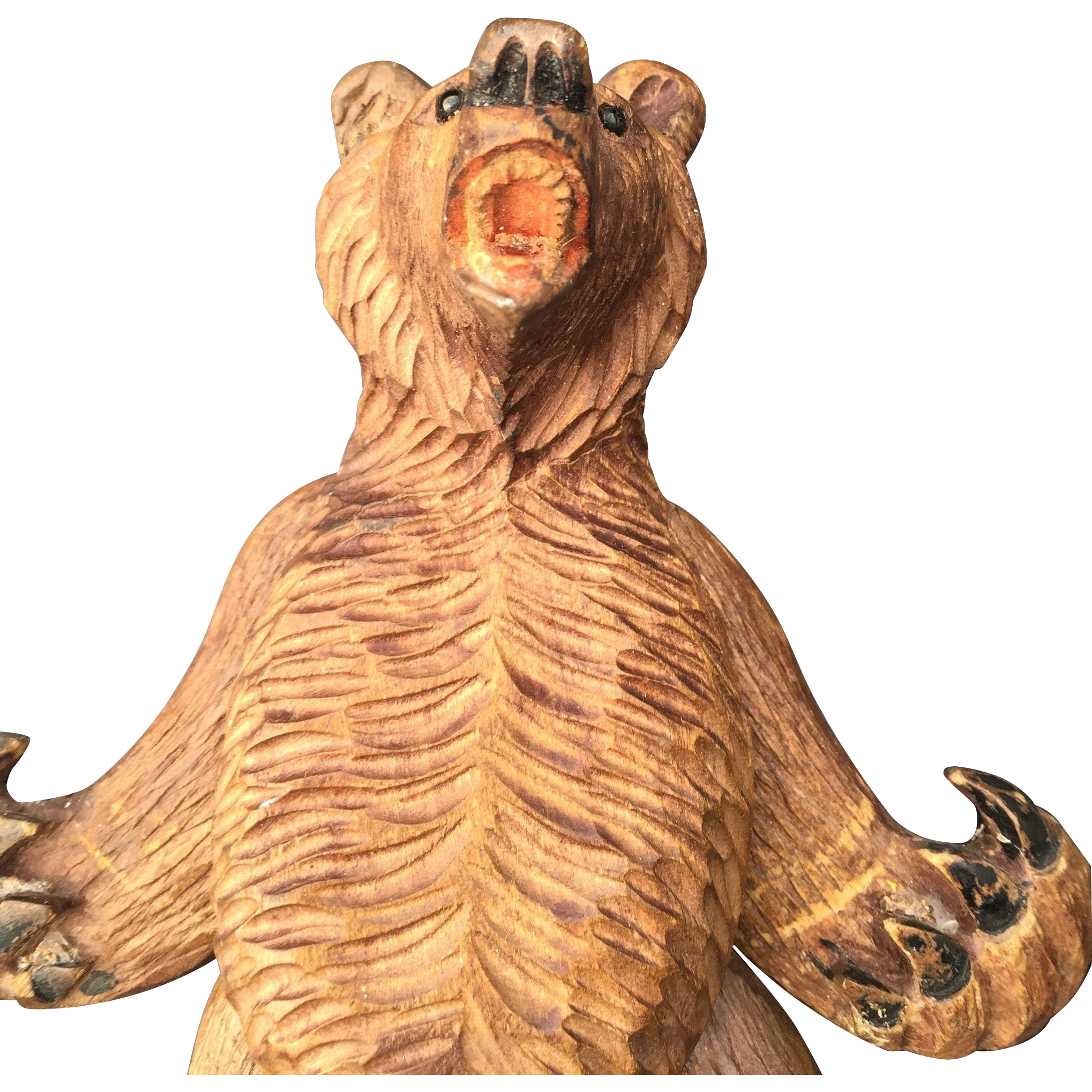 Black Forest Wooden Bear Puppet Figure : Europe Antiques ...
