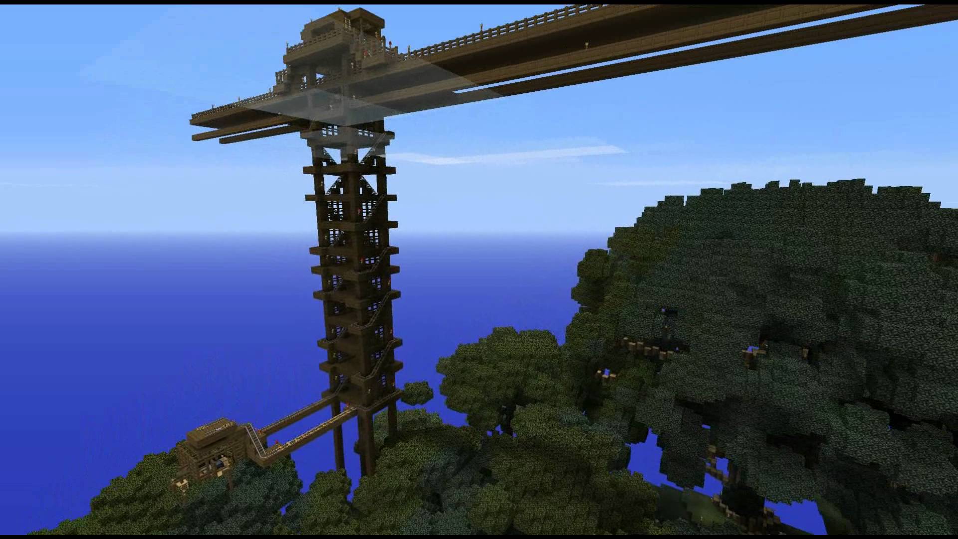 WIP minecraft - rainforest valley wooden bridge - YouTube