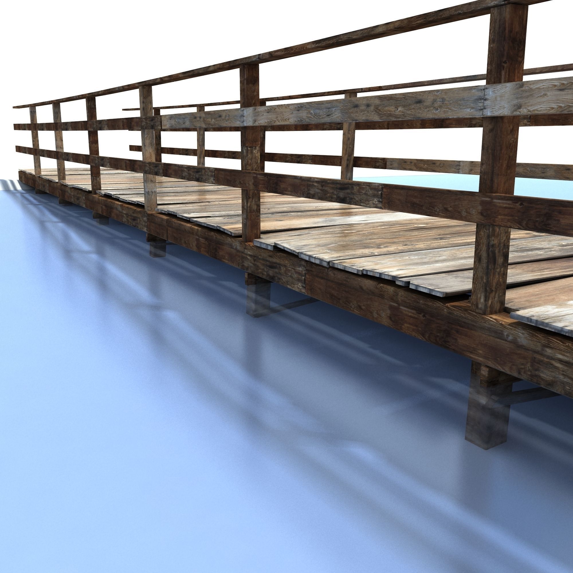 3D asset Low Poly Old Wooden Bridge | CGTrader