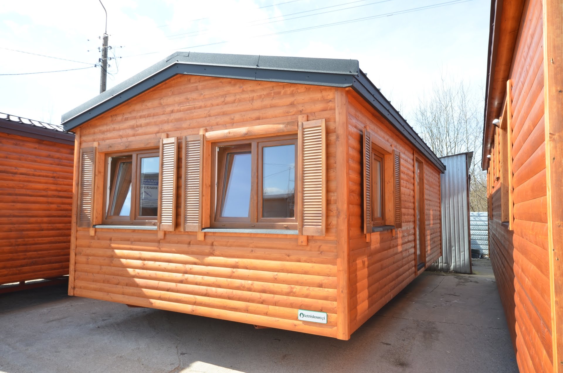 Holiday Mobile Home 8x4m, Log House, Wooden Holiday Cottage, Camping ...