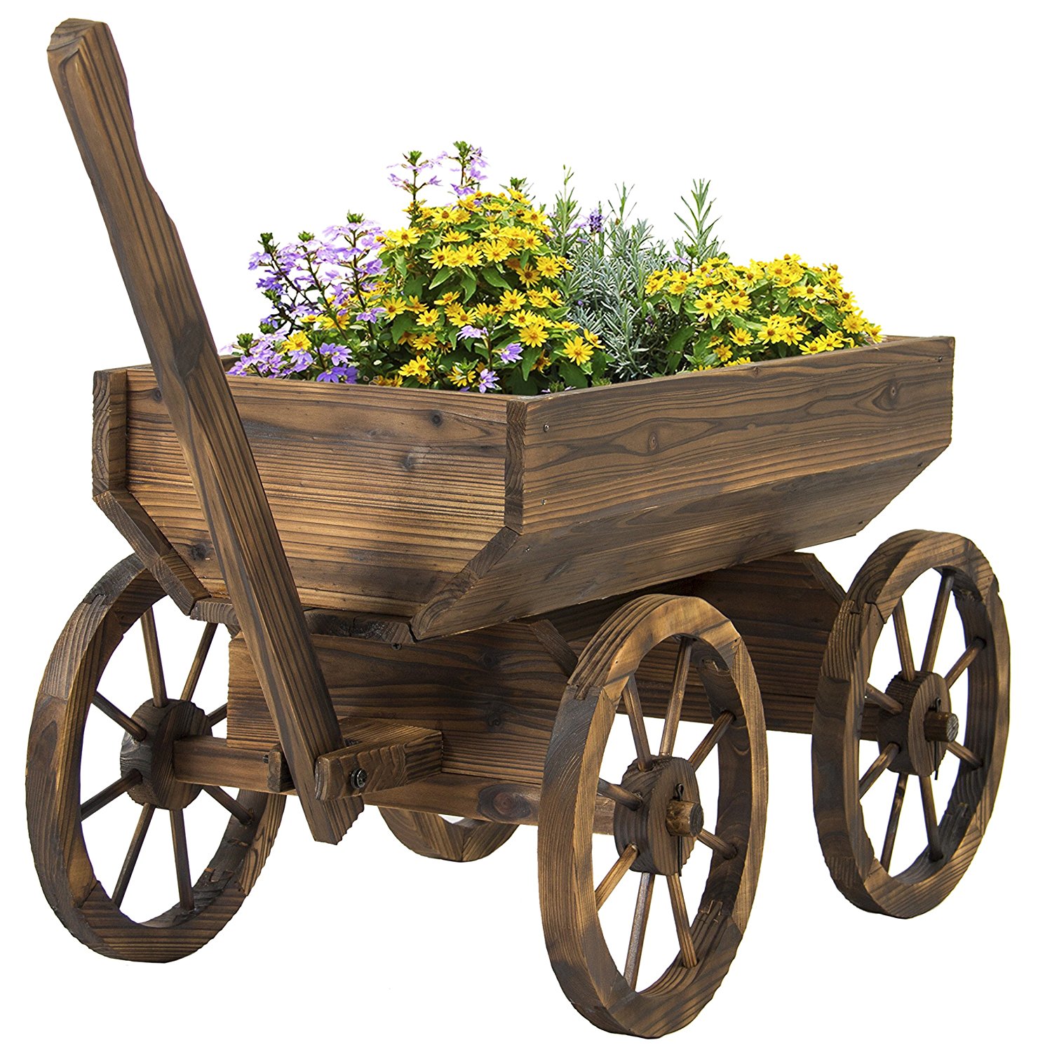 Amazon.com : Best Choice Products Patio Garden Wooden Wagon Backyard ...