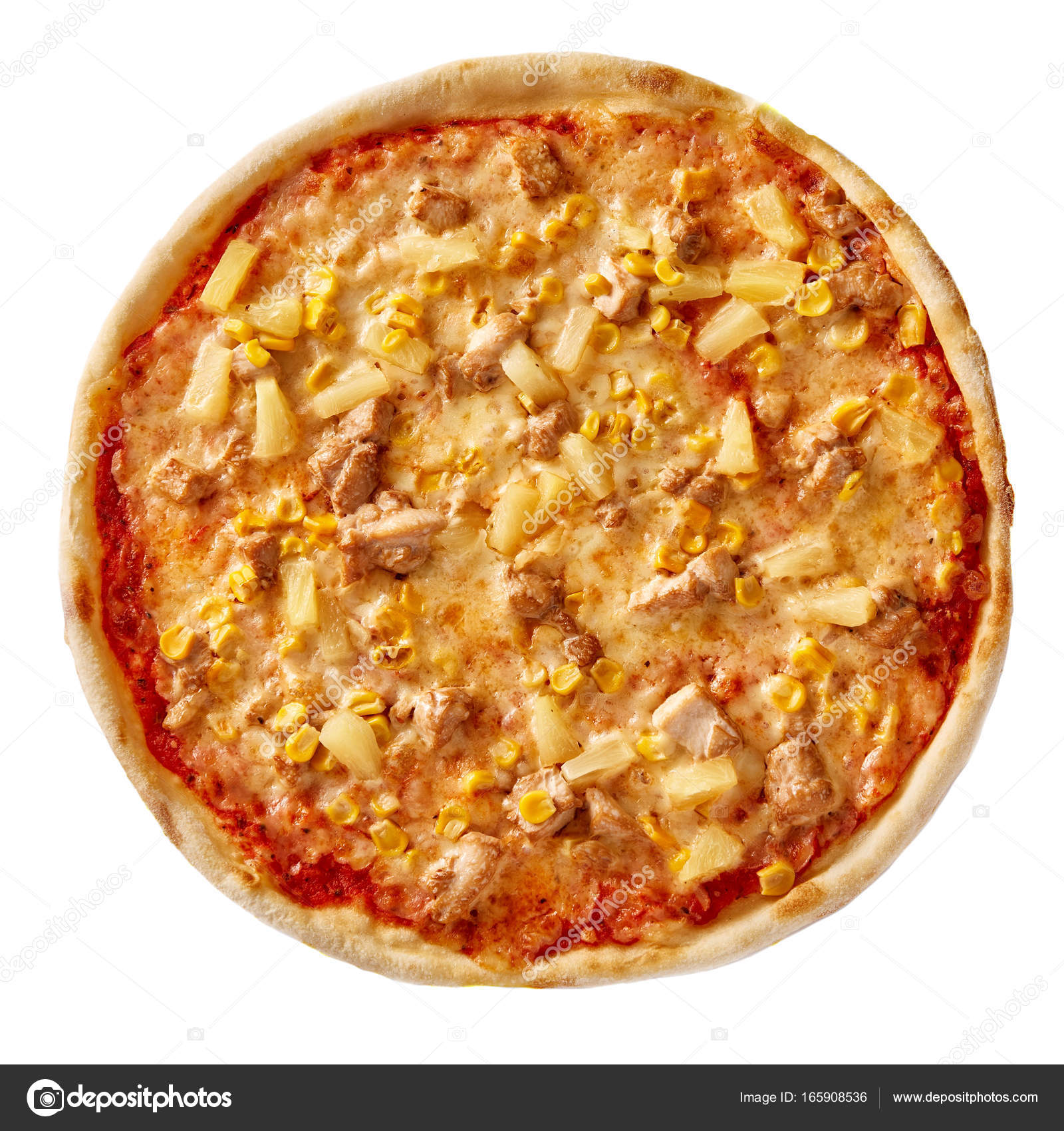 Pizza on light wooden background top view. Thin pastry crust on ...