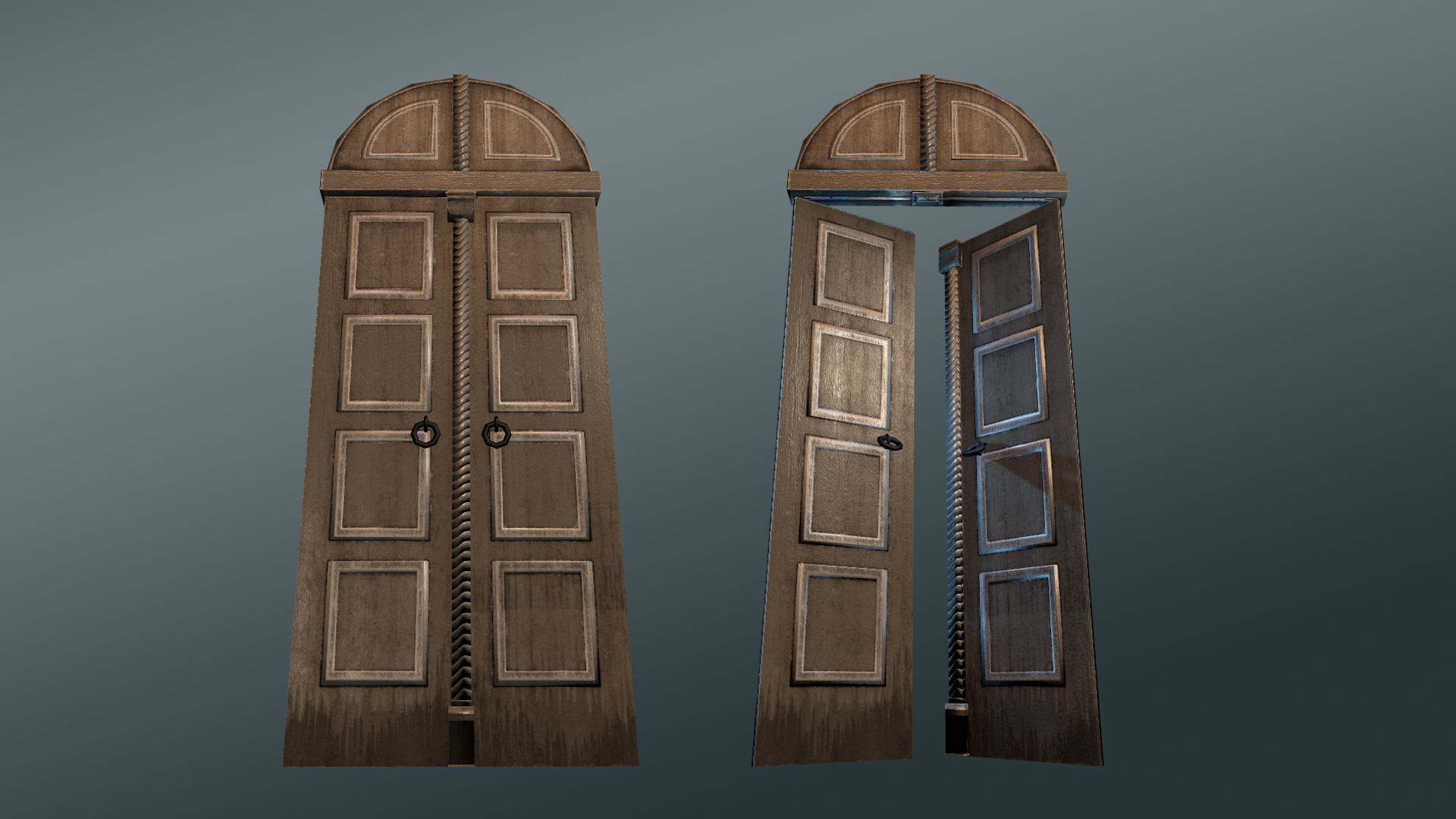 3D asset animated Wooden Door with Detailing | CGTrader